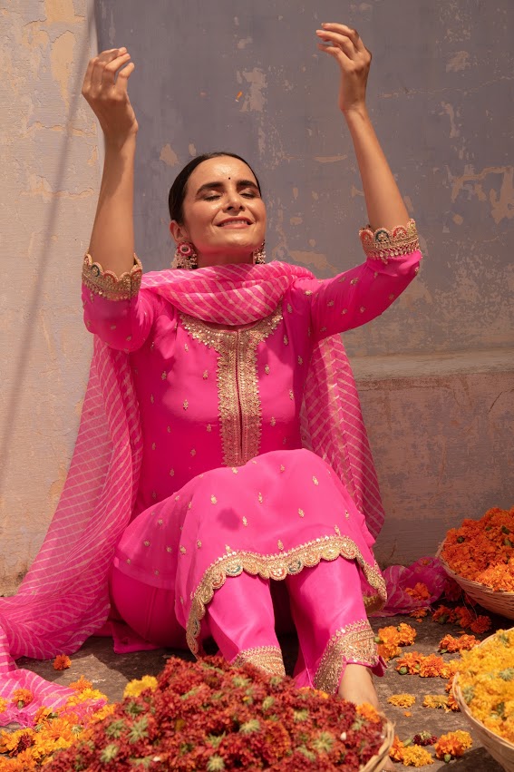 Hot Pink Kurta Set