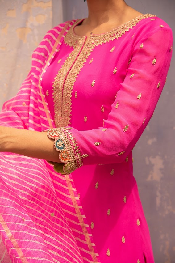 Hot Pink Kurta Set