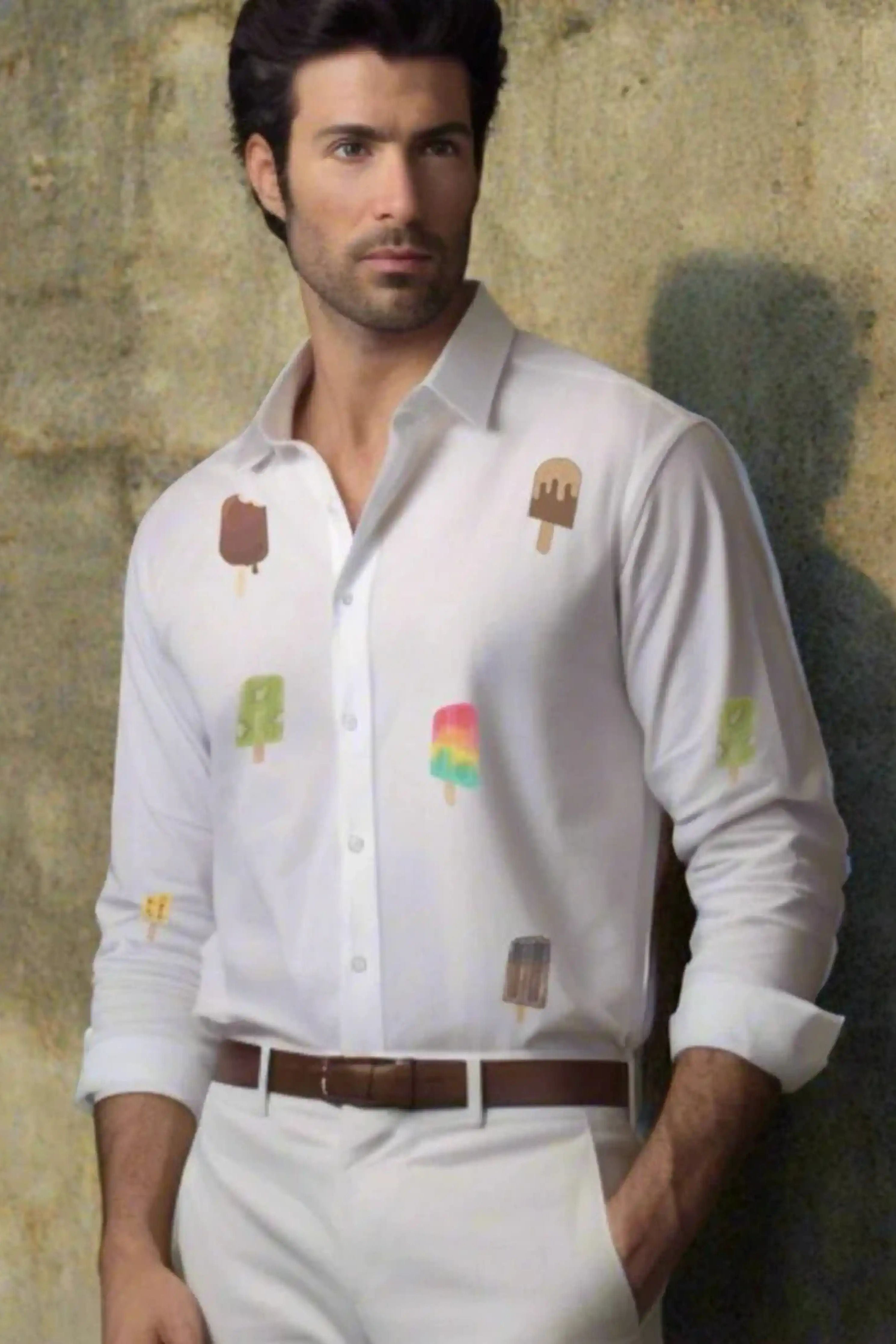 Printed White Shirt
