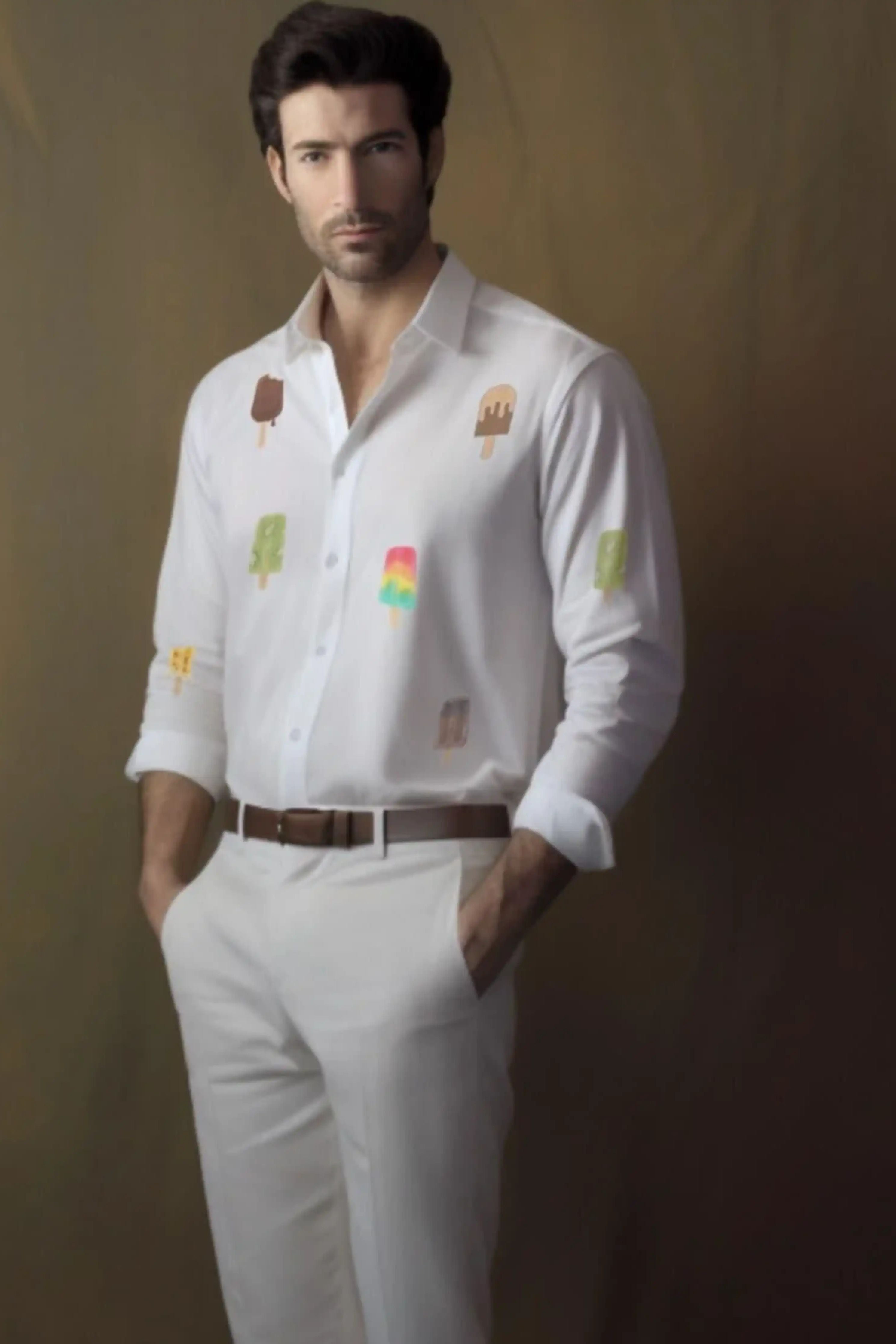 Printed White Shirt