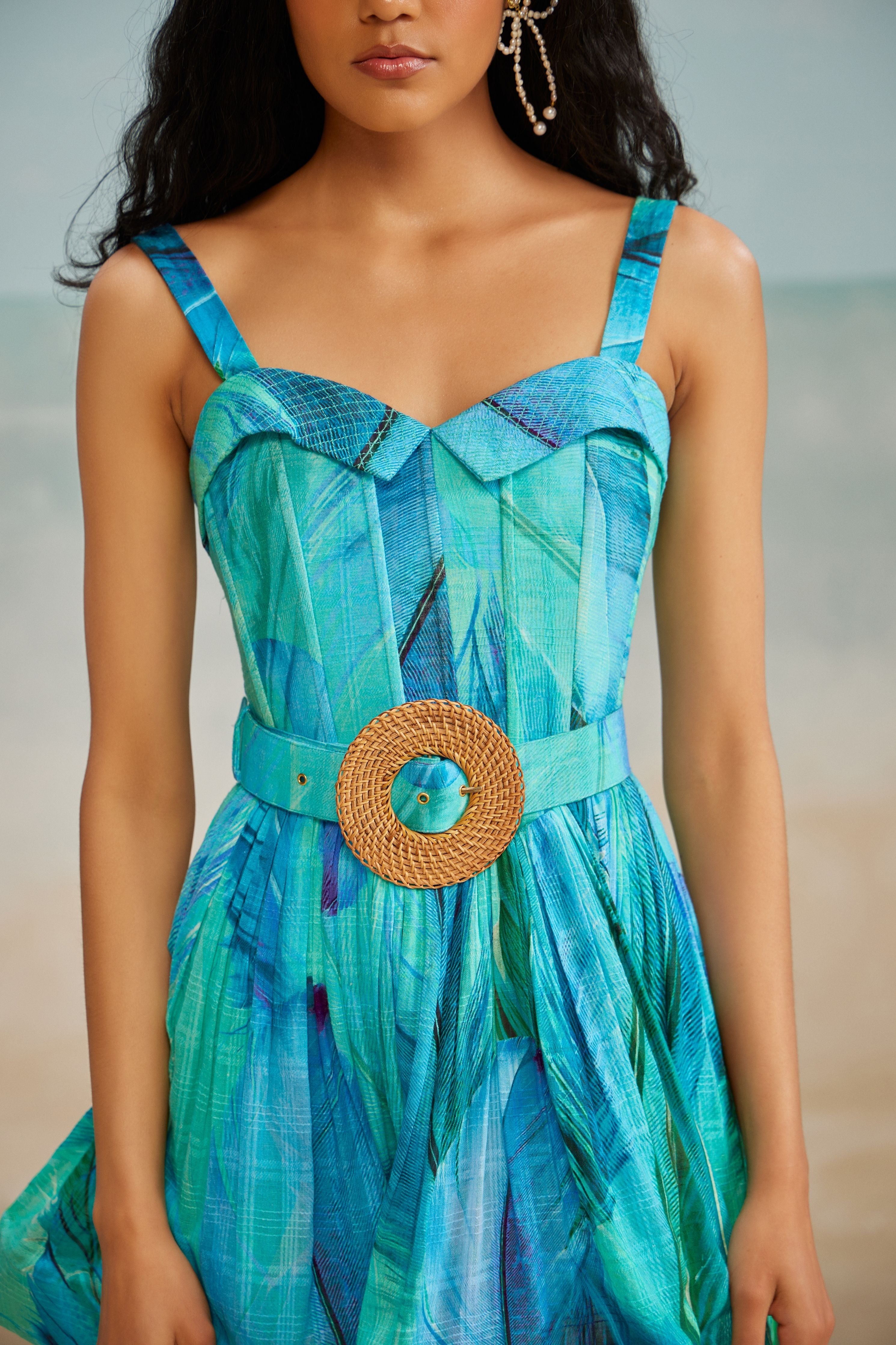 Darla Feather Corset Mini Dress