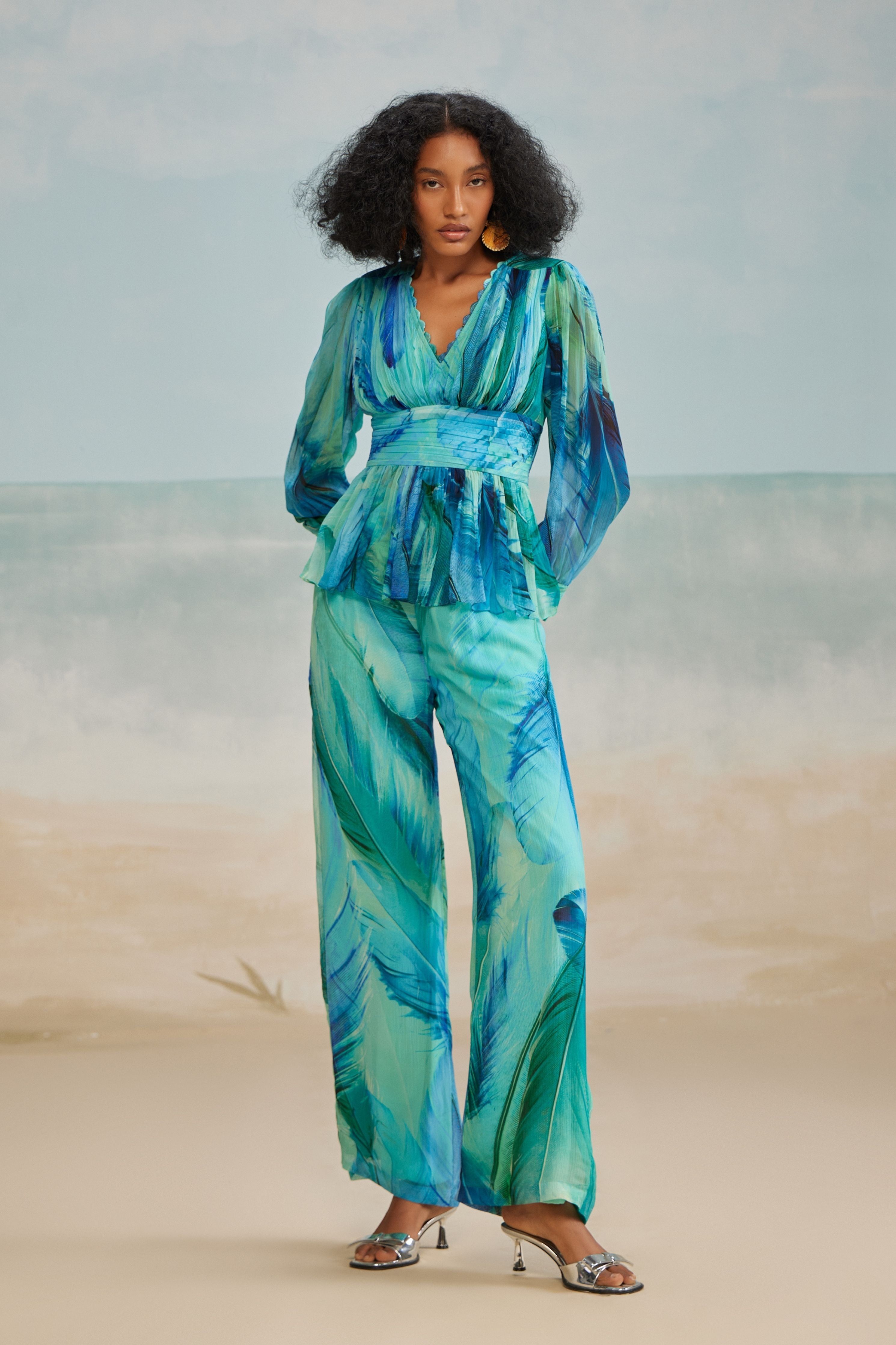 Darla Feather Fit And Flare Pants