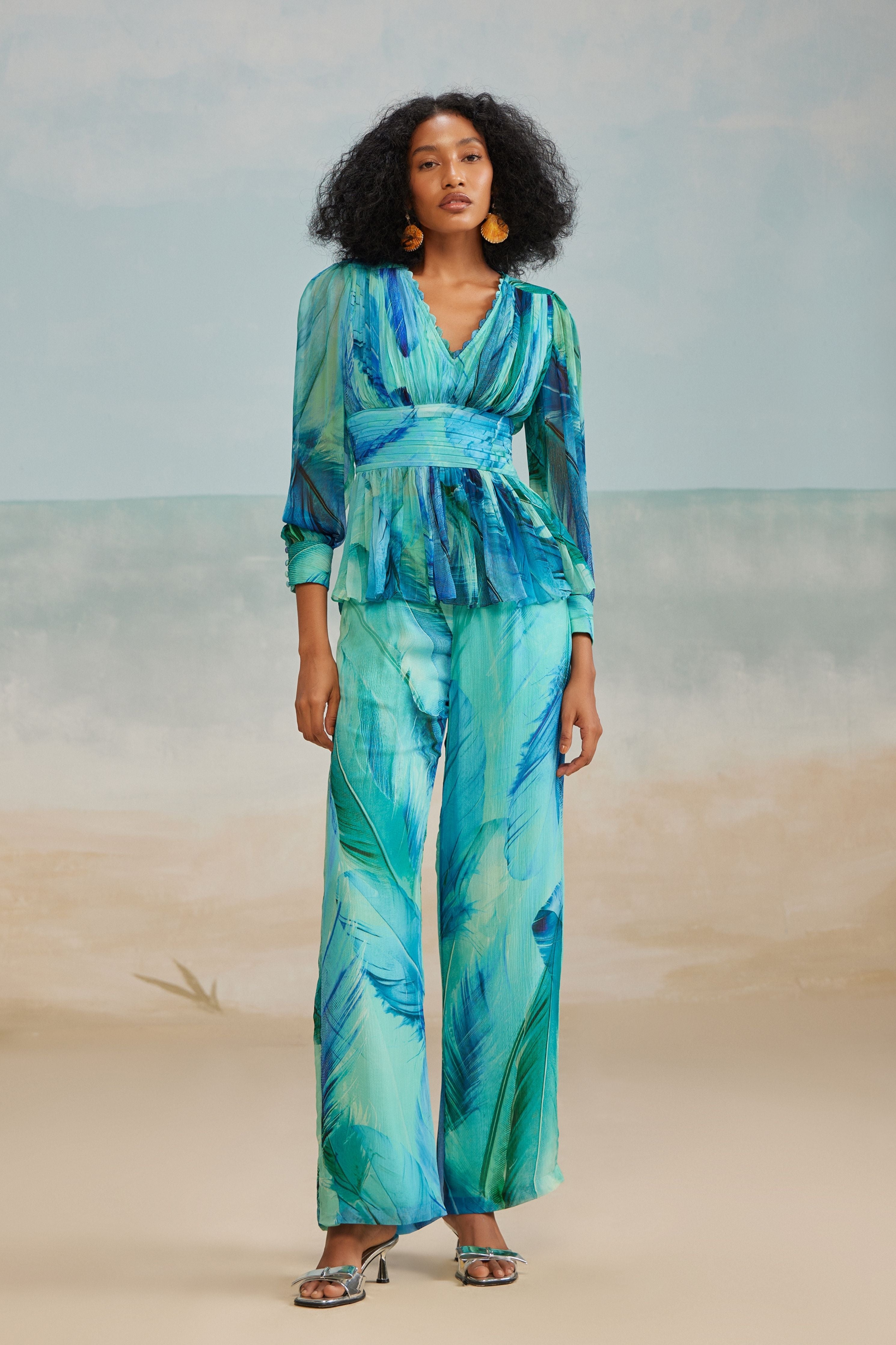 Darla Feather Fit And Flare Pants