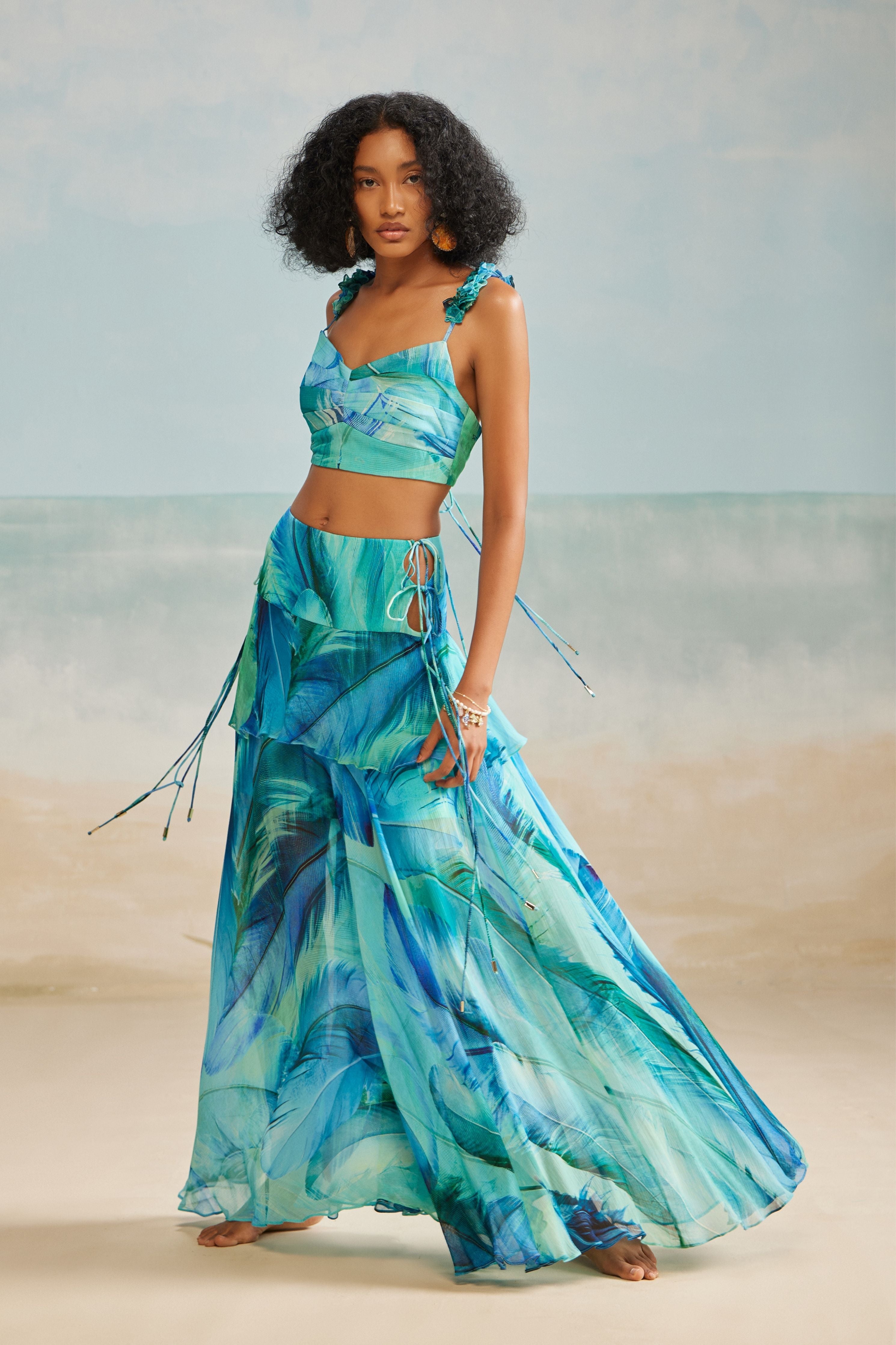 Darla Feather Crop Top