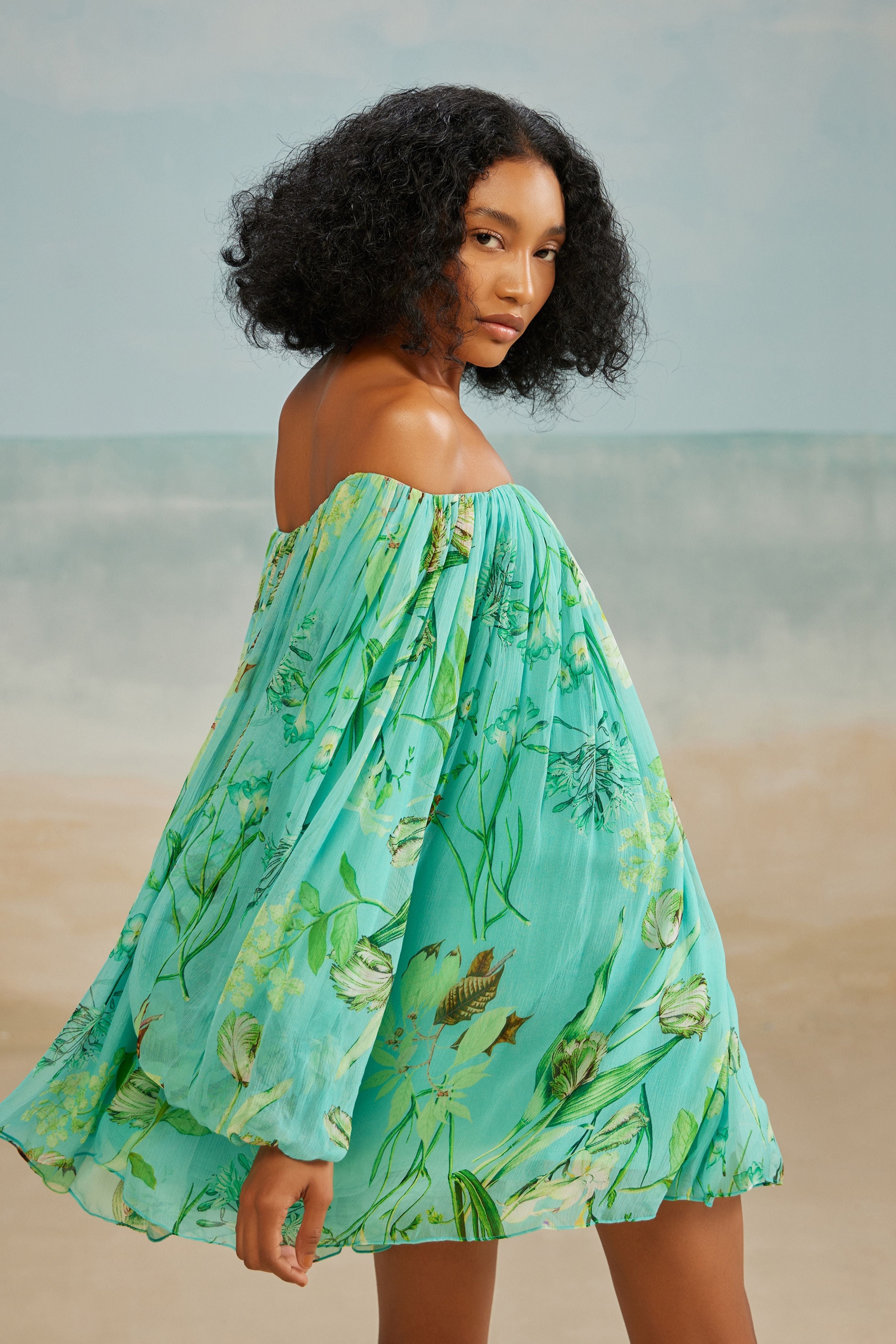 Mele Off Shoulder Mini Dress