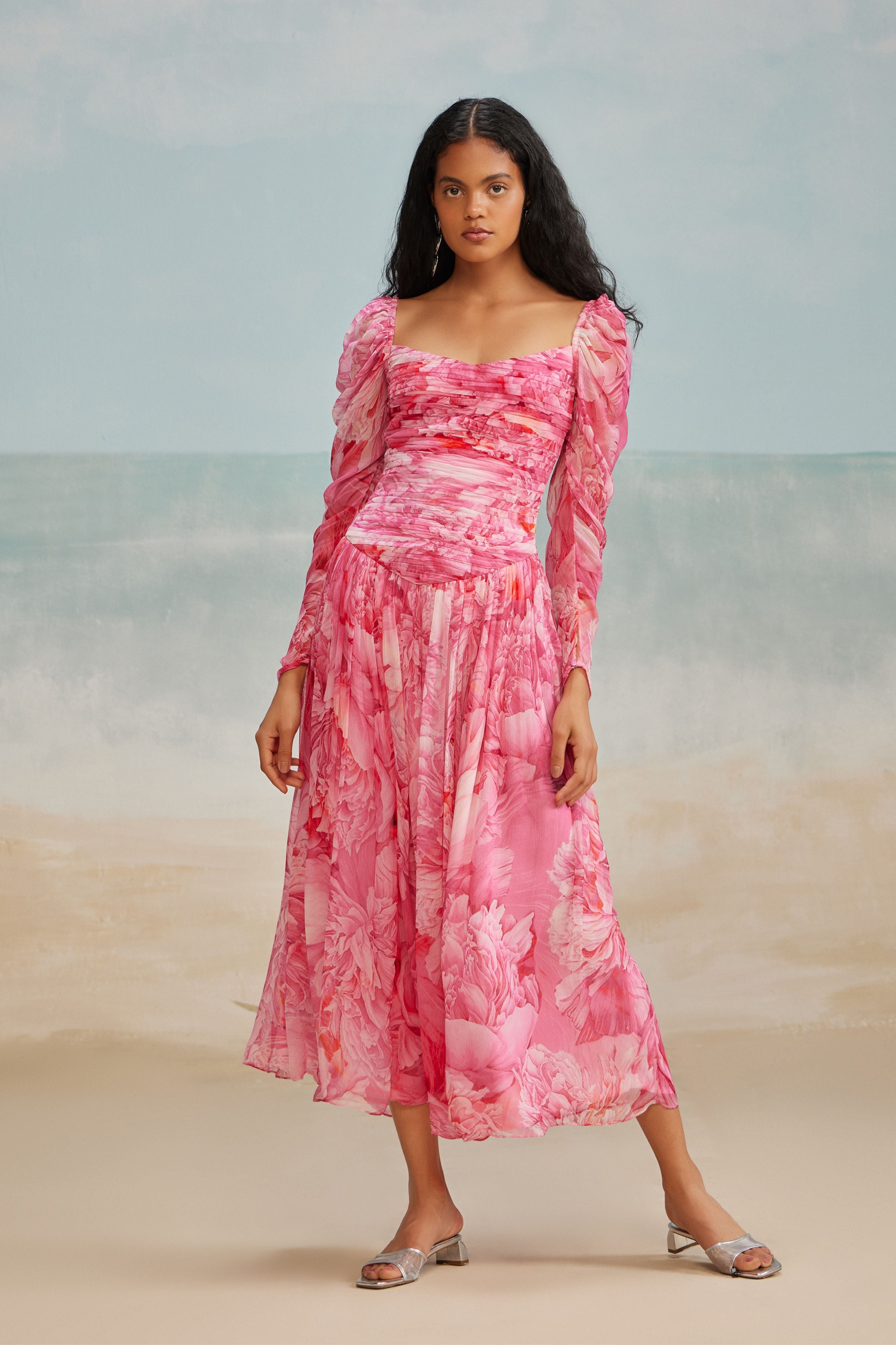 Lana Ruched Midi Dress