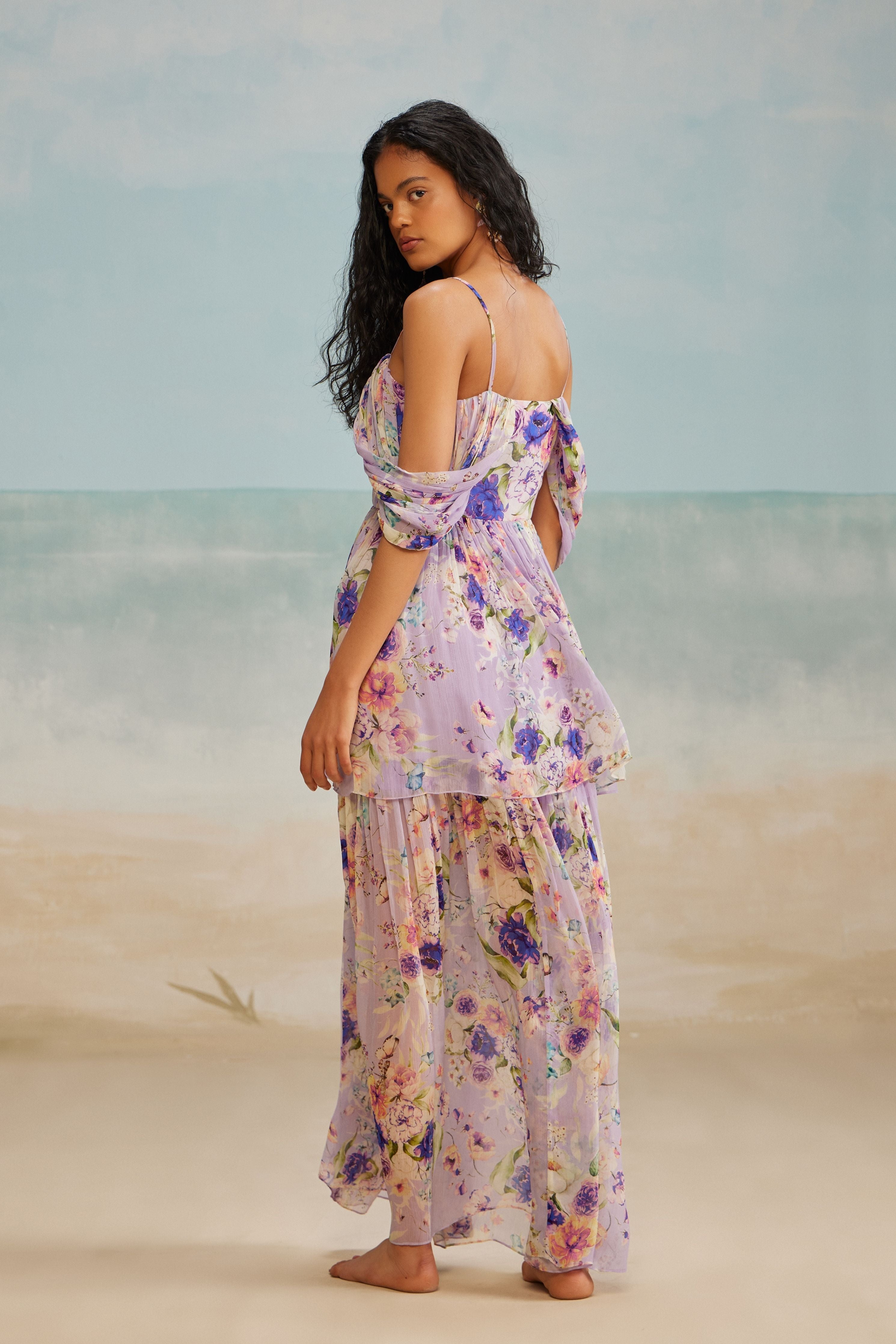 Lilac Strappy Beach Dress