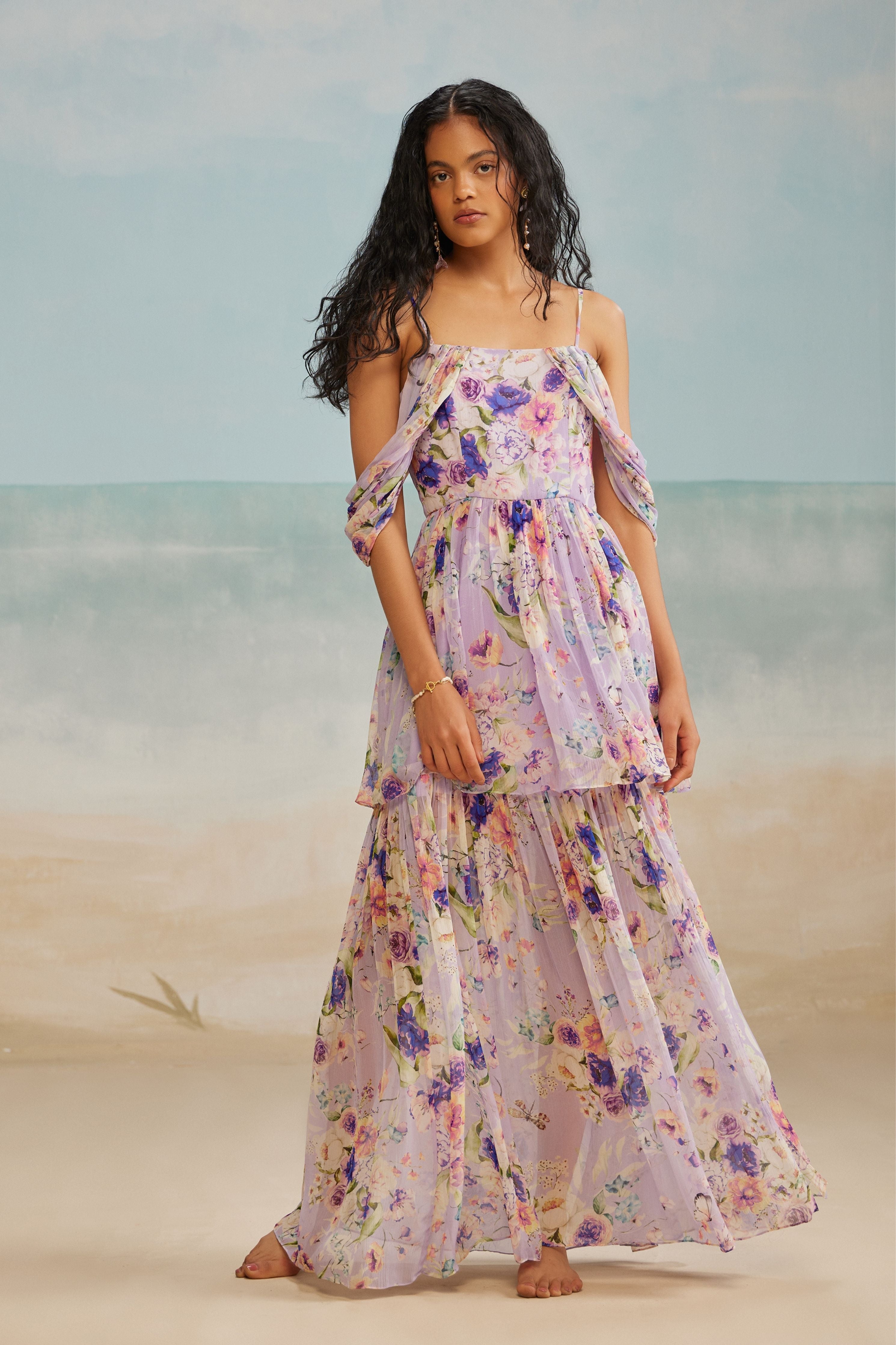 Lilac Strappy Beach Dress