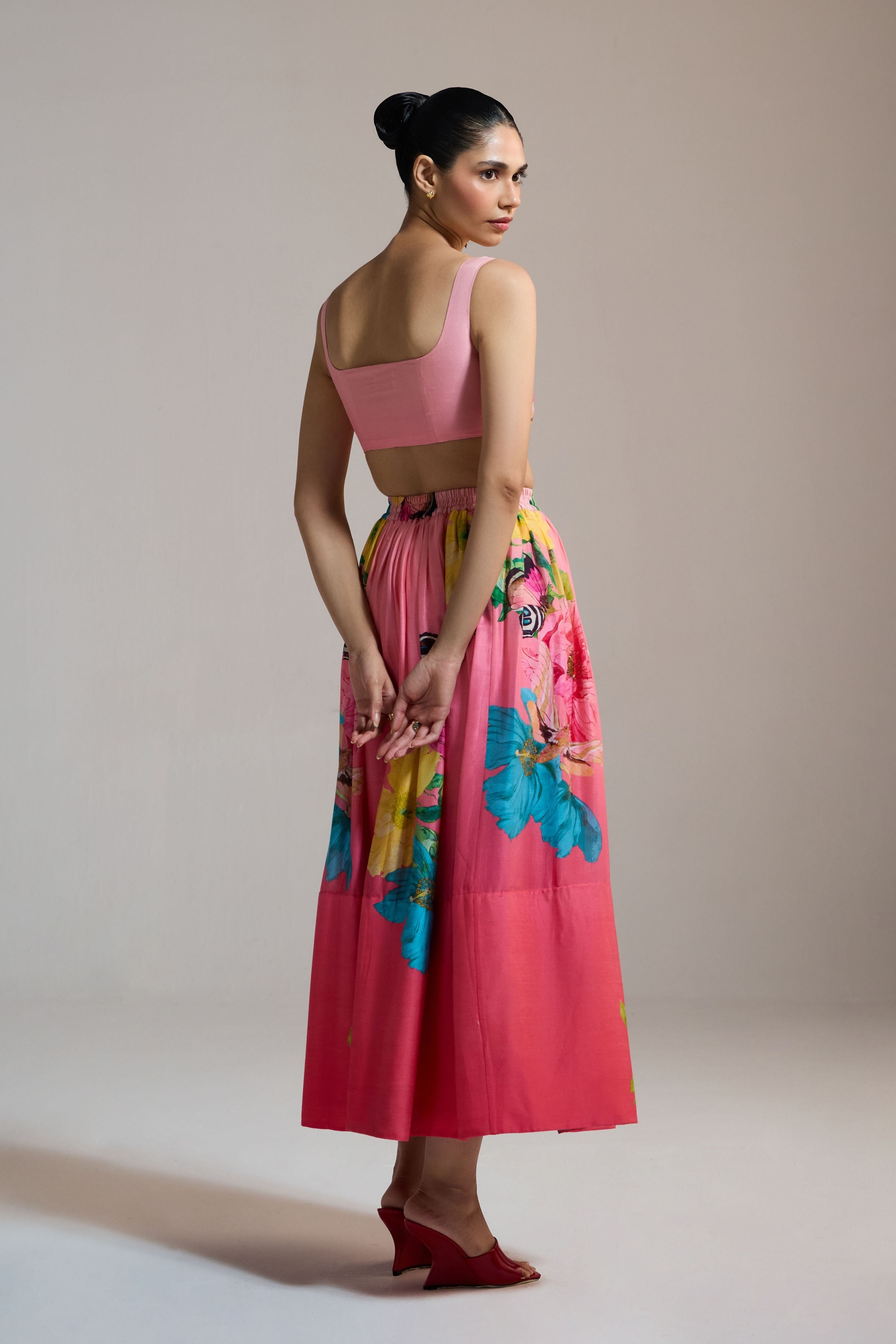 Sunset Hibiscus Maxi Skirt