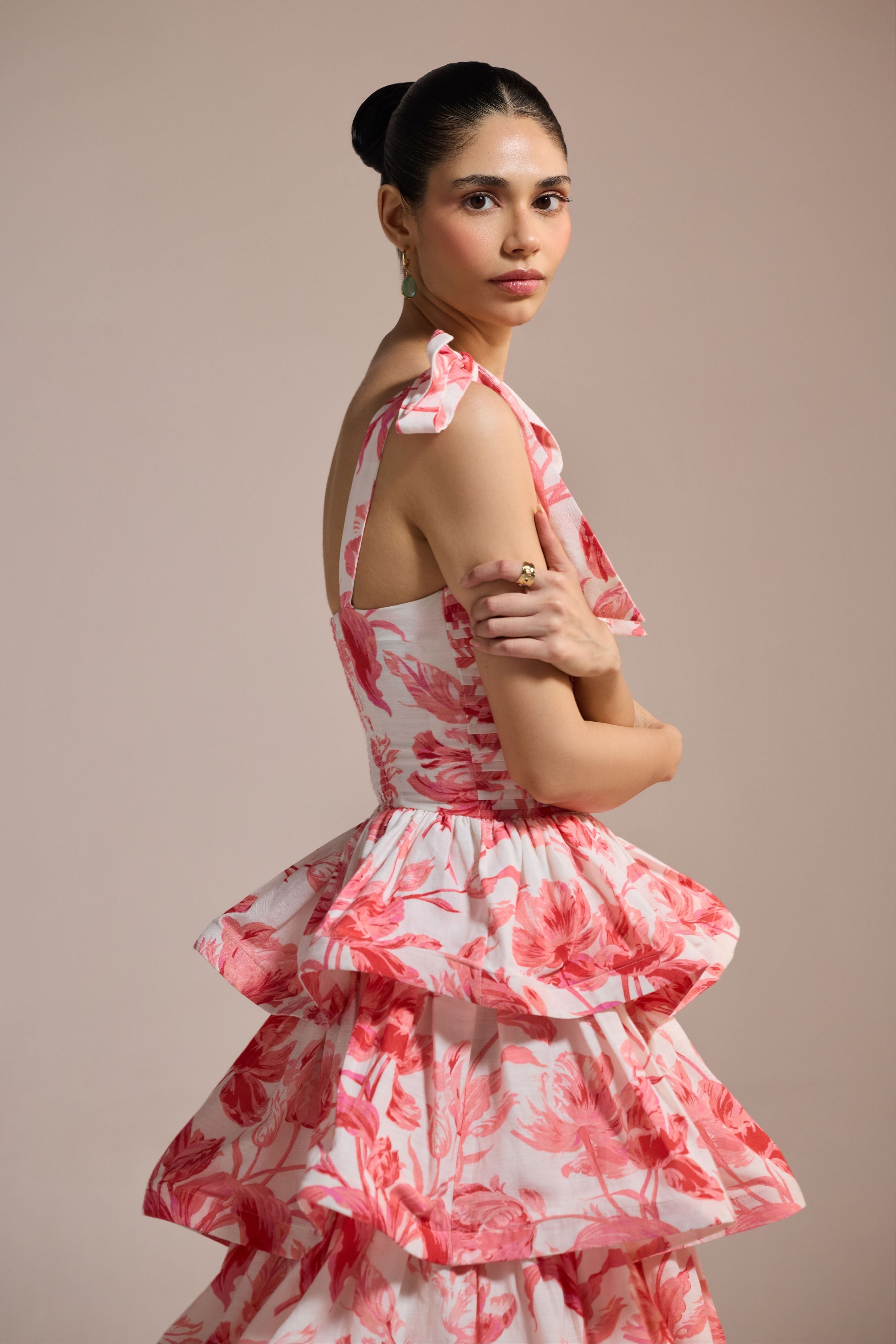 Rose Ruffle Tiered Dress