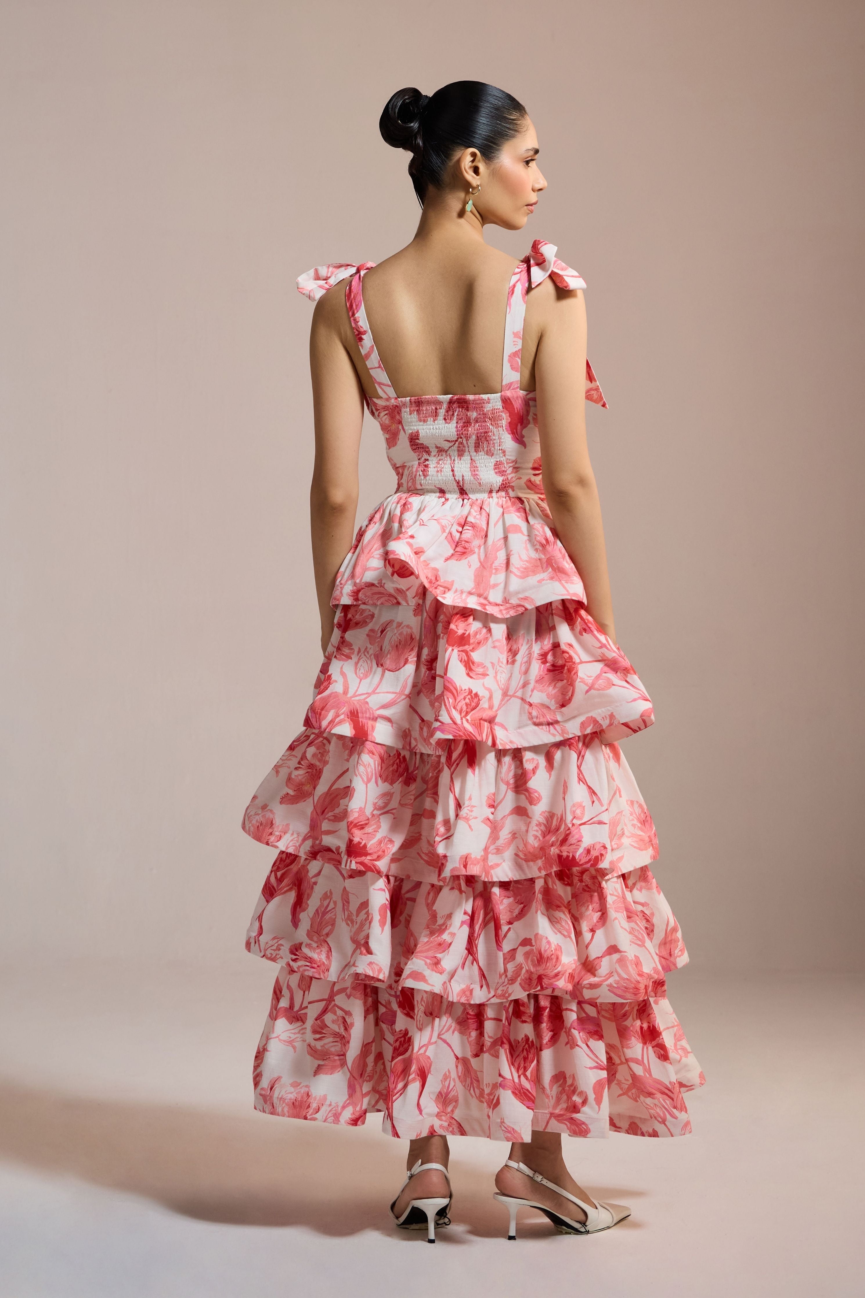 Rose Ruffle Tiered Dress