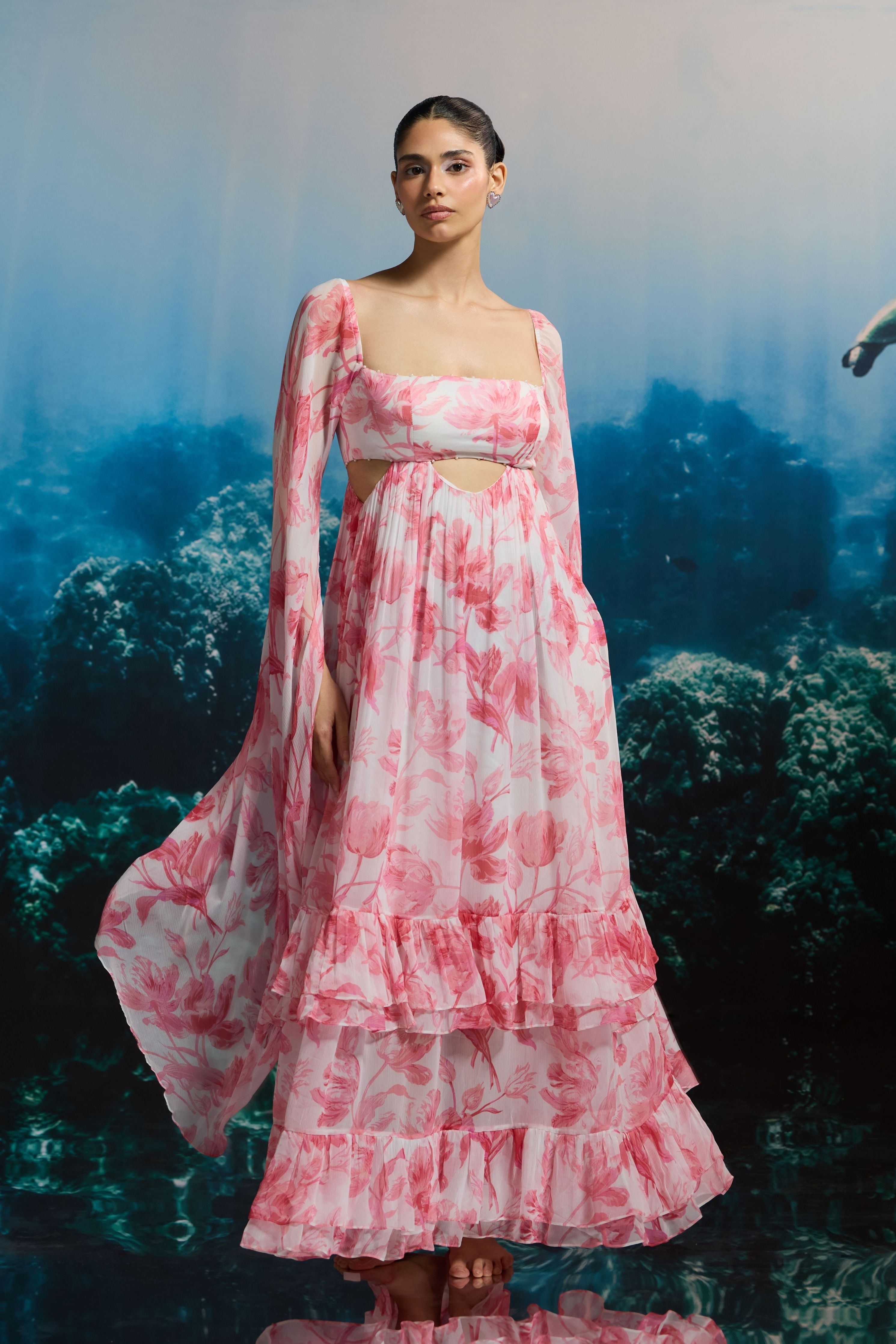 Ocean Bloom Maxi Dress