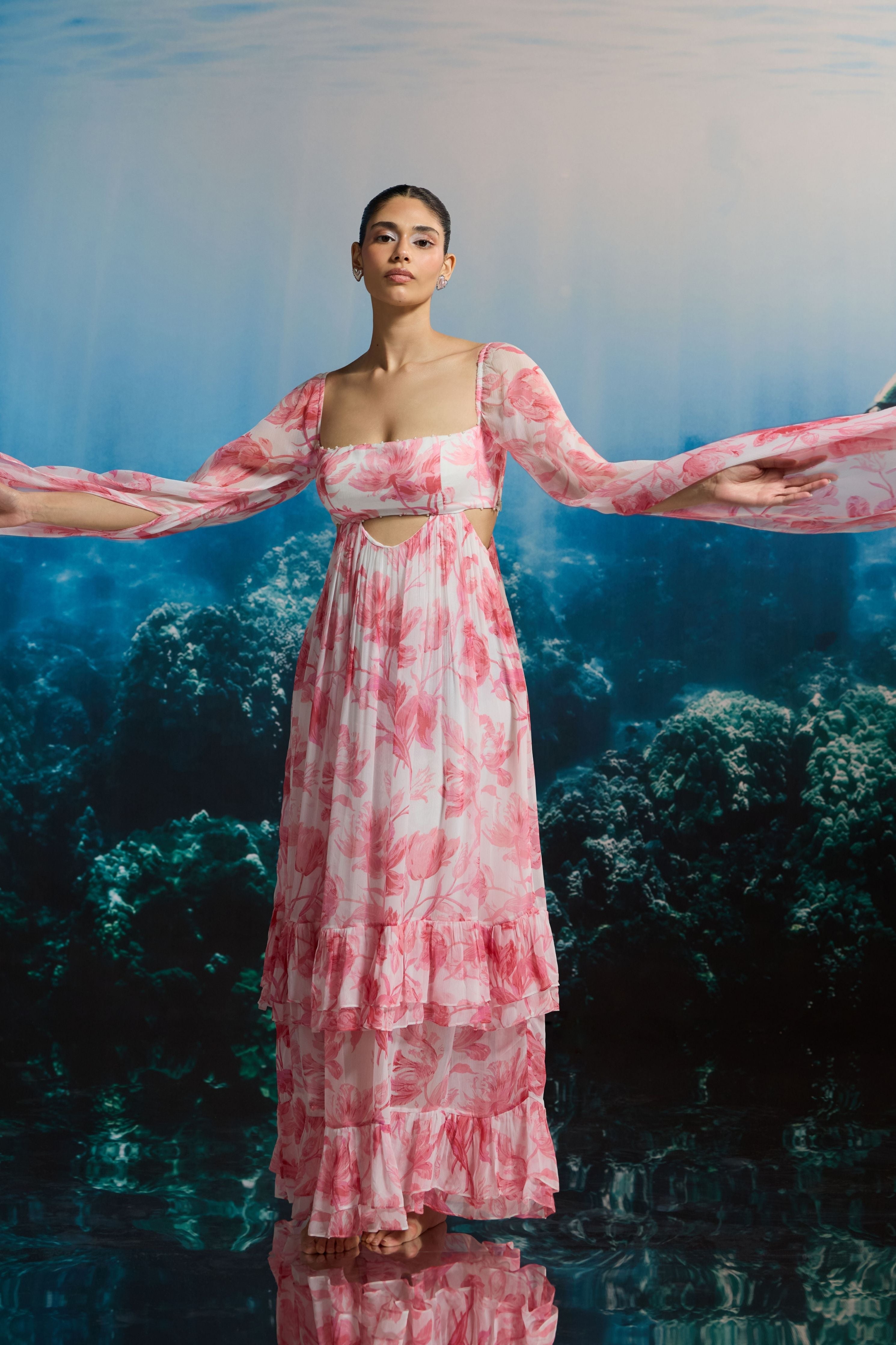 Ocean Bloom Maxi Dress