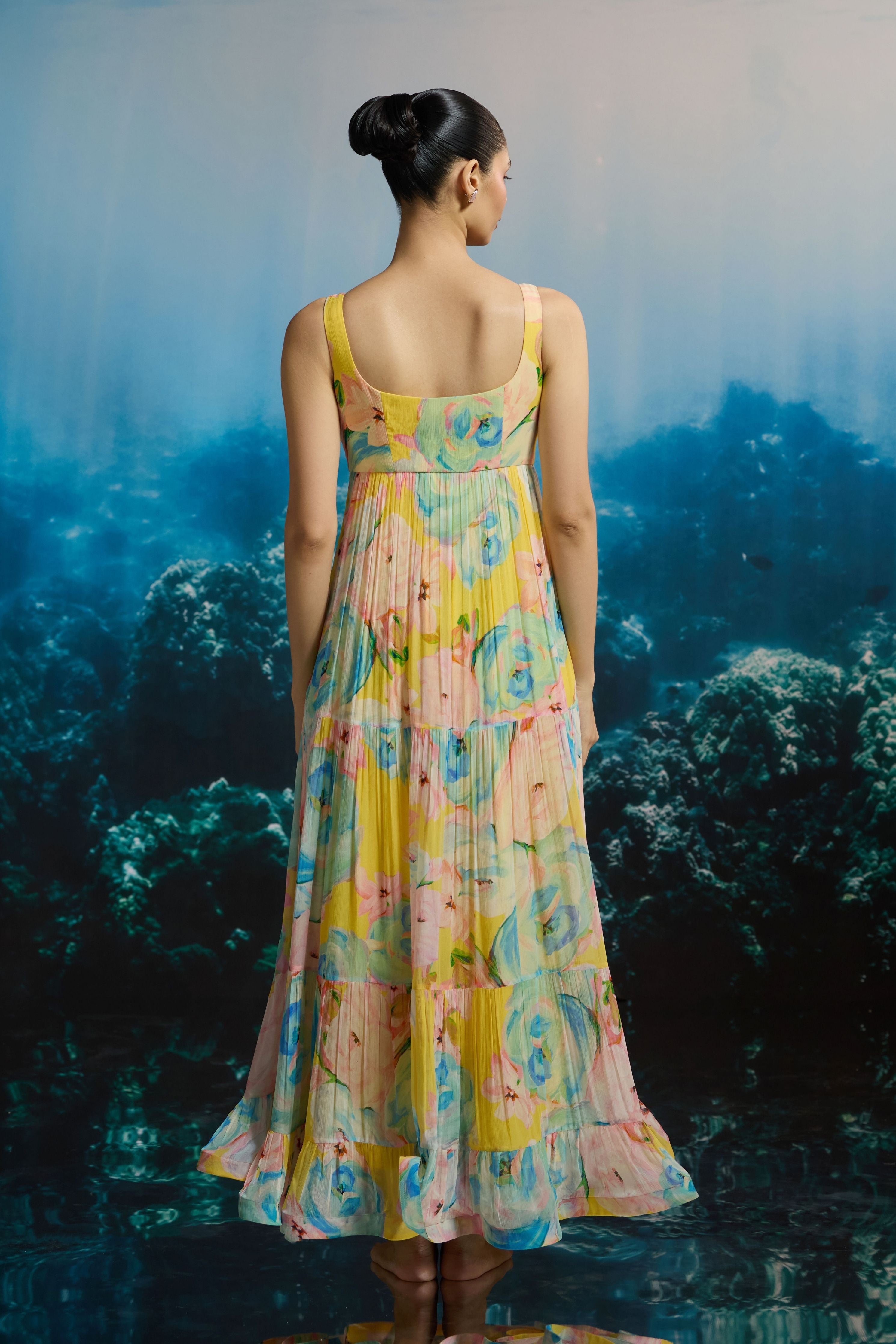 Watercolor Bloom Maxi Dress