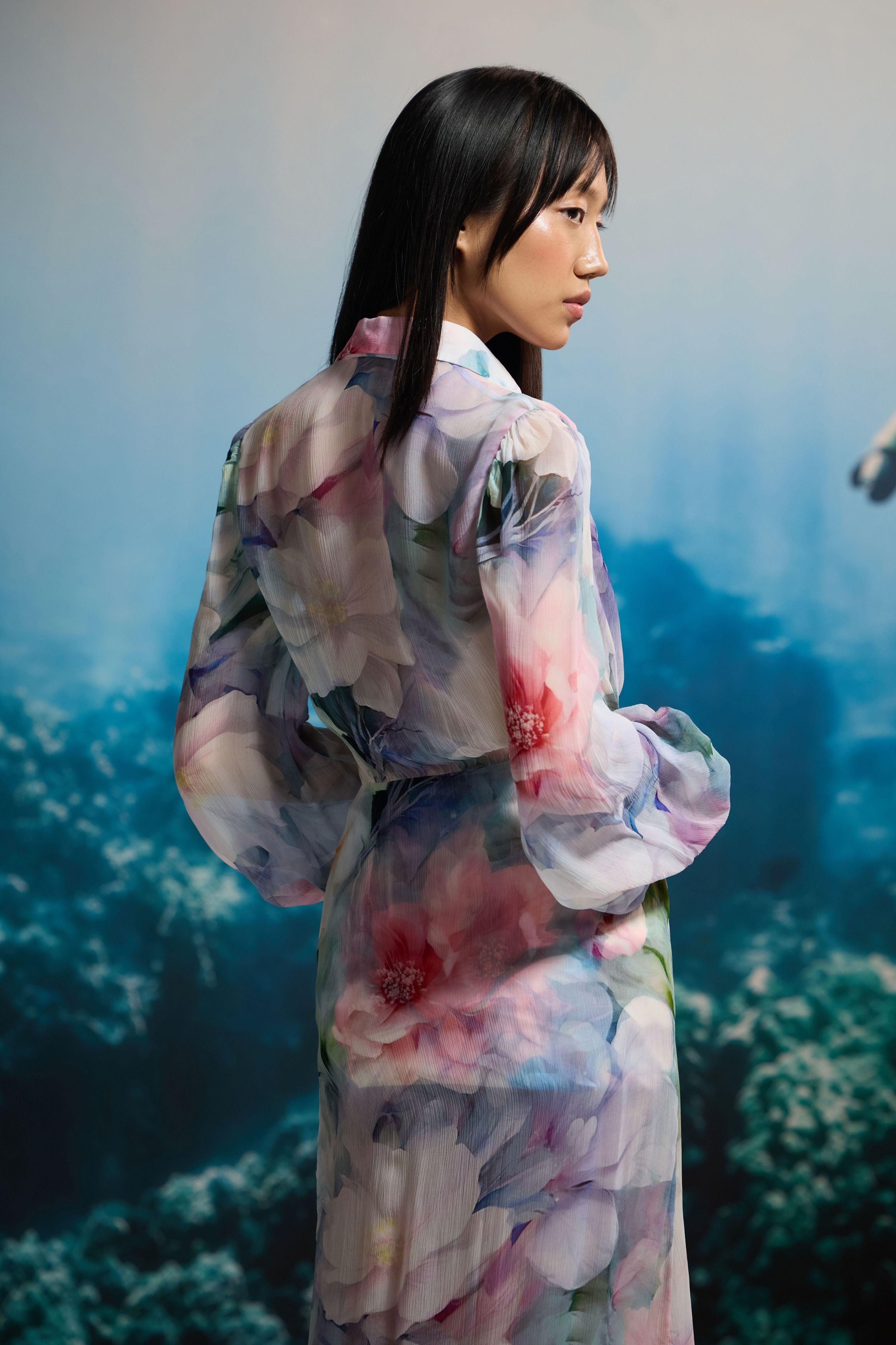 Ocean Bloom Shirt Dress