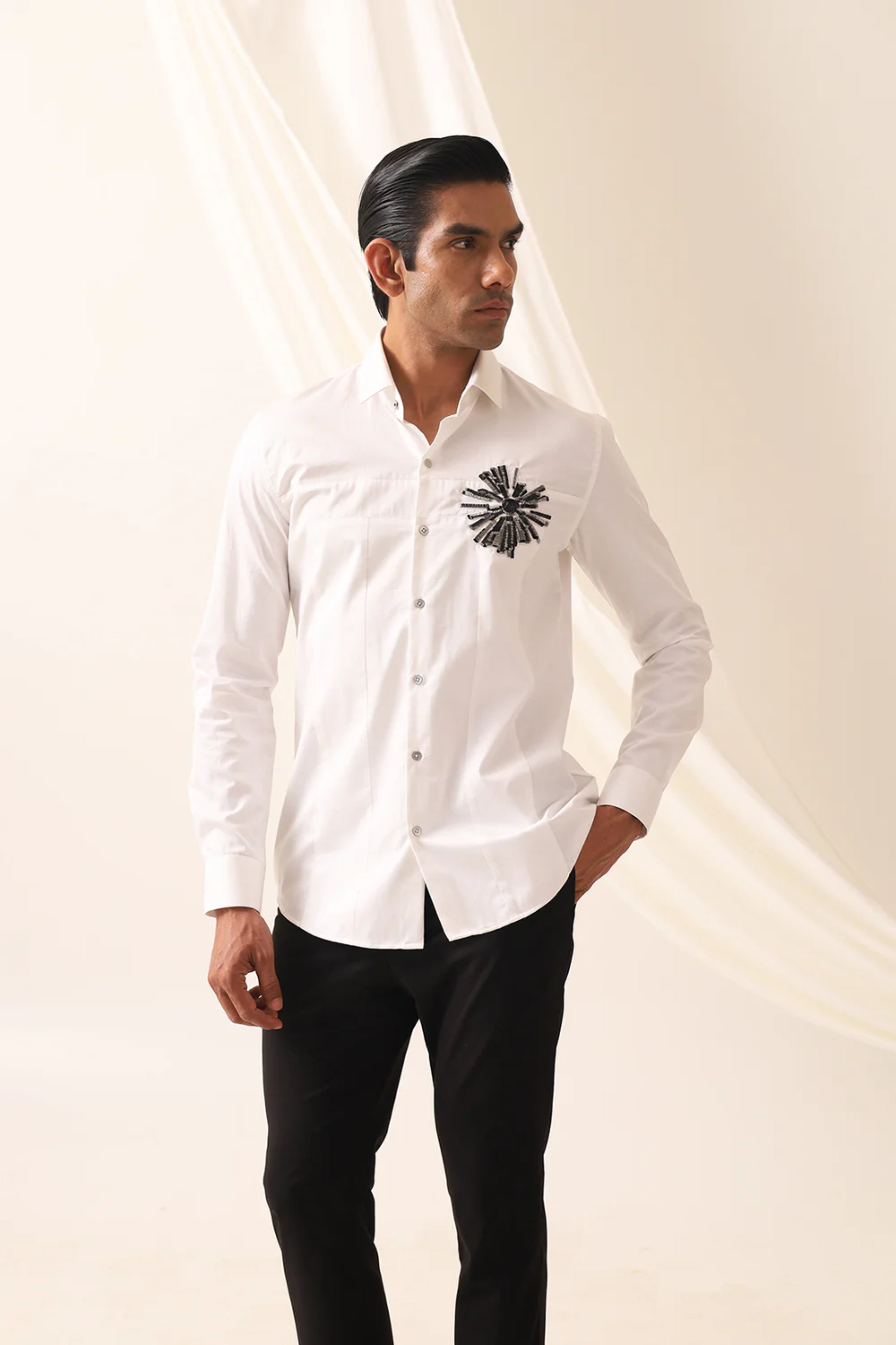 3-D White Boom Shirt