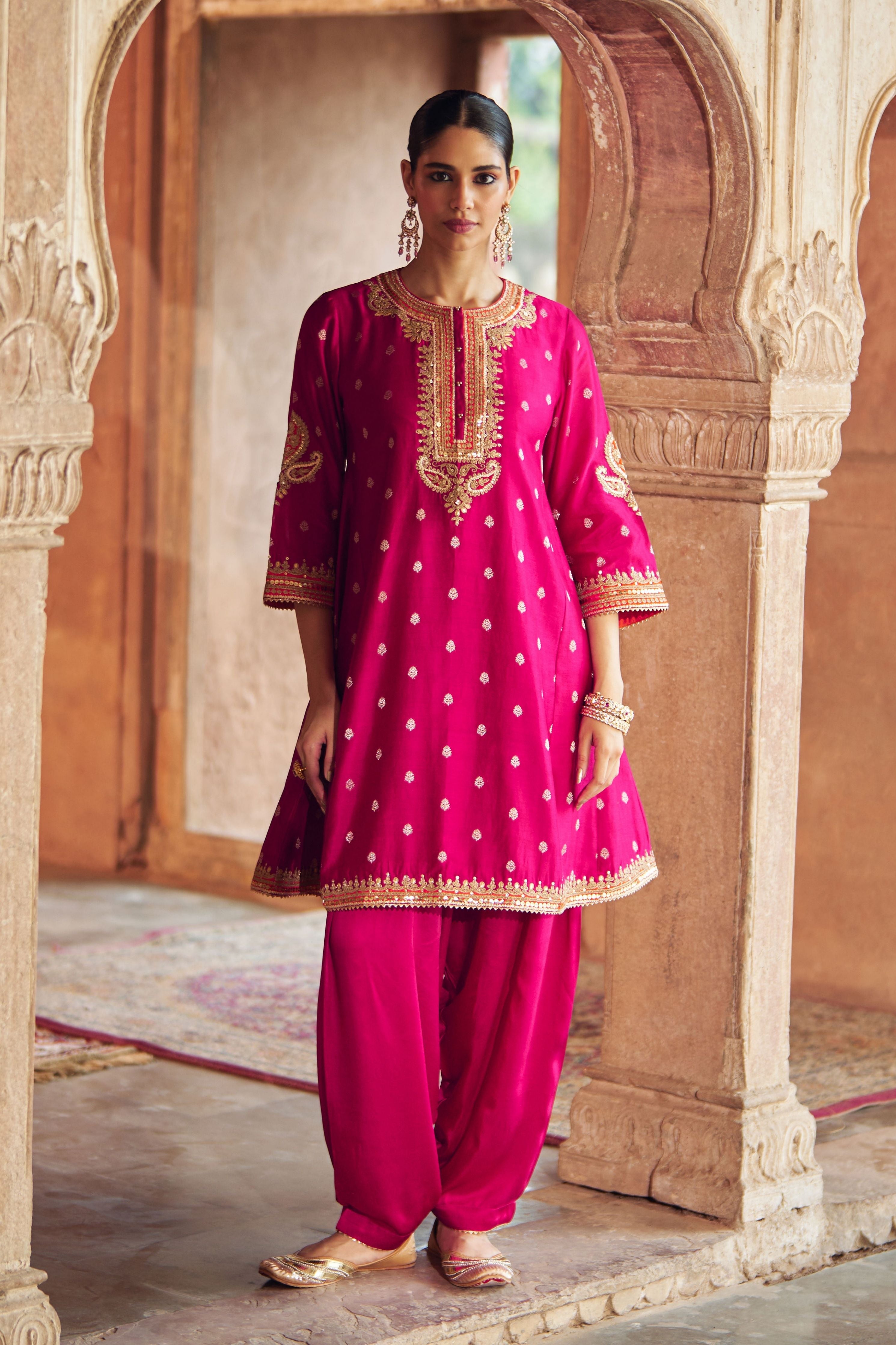 Inaayat Hotpink Chauga With Salwar