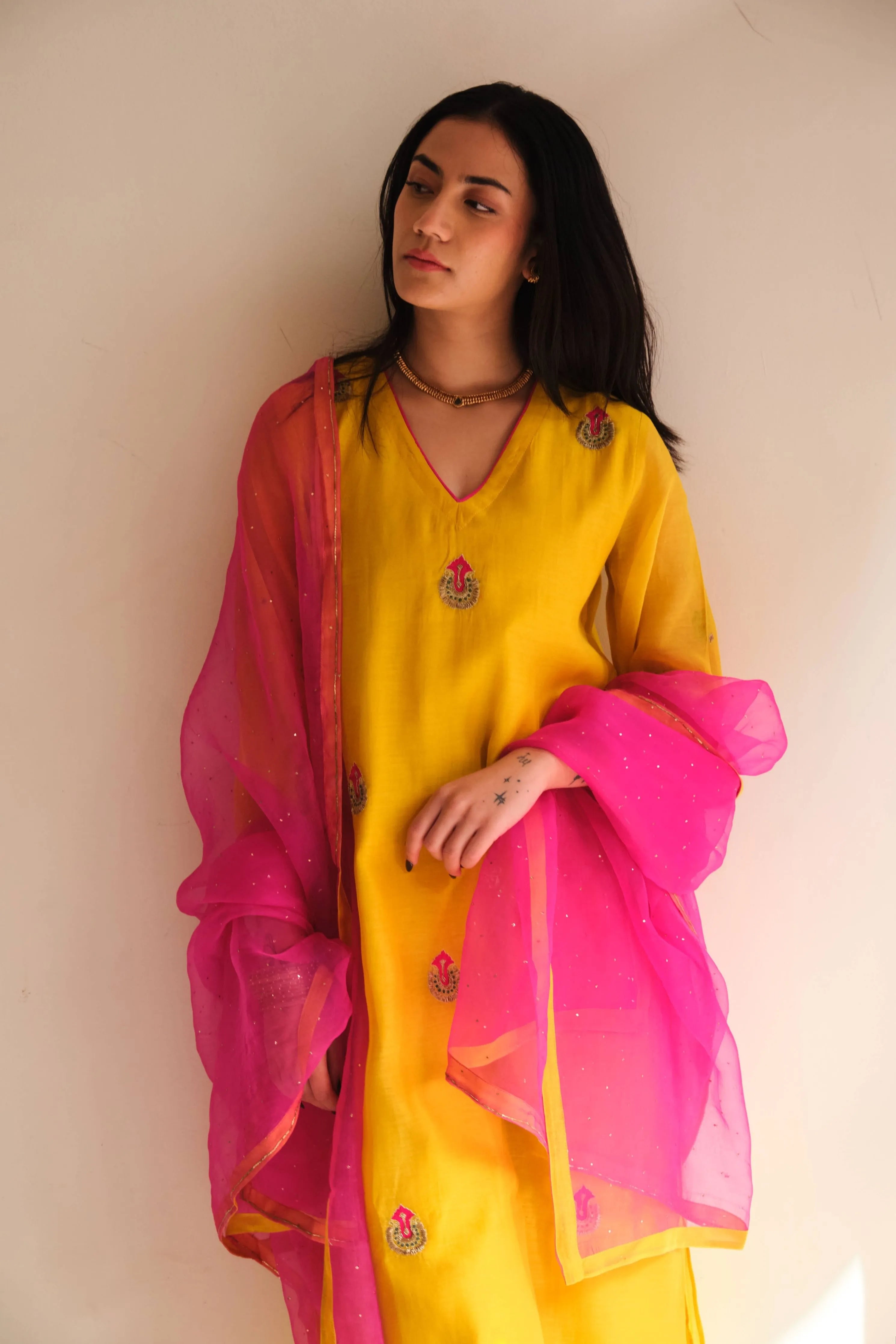 Inara Ochre Kurta Set