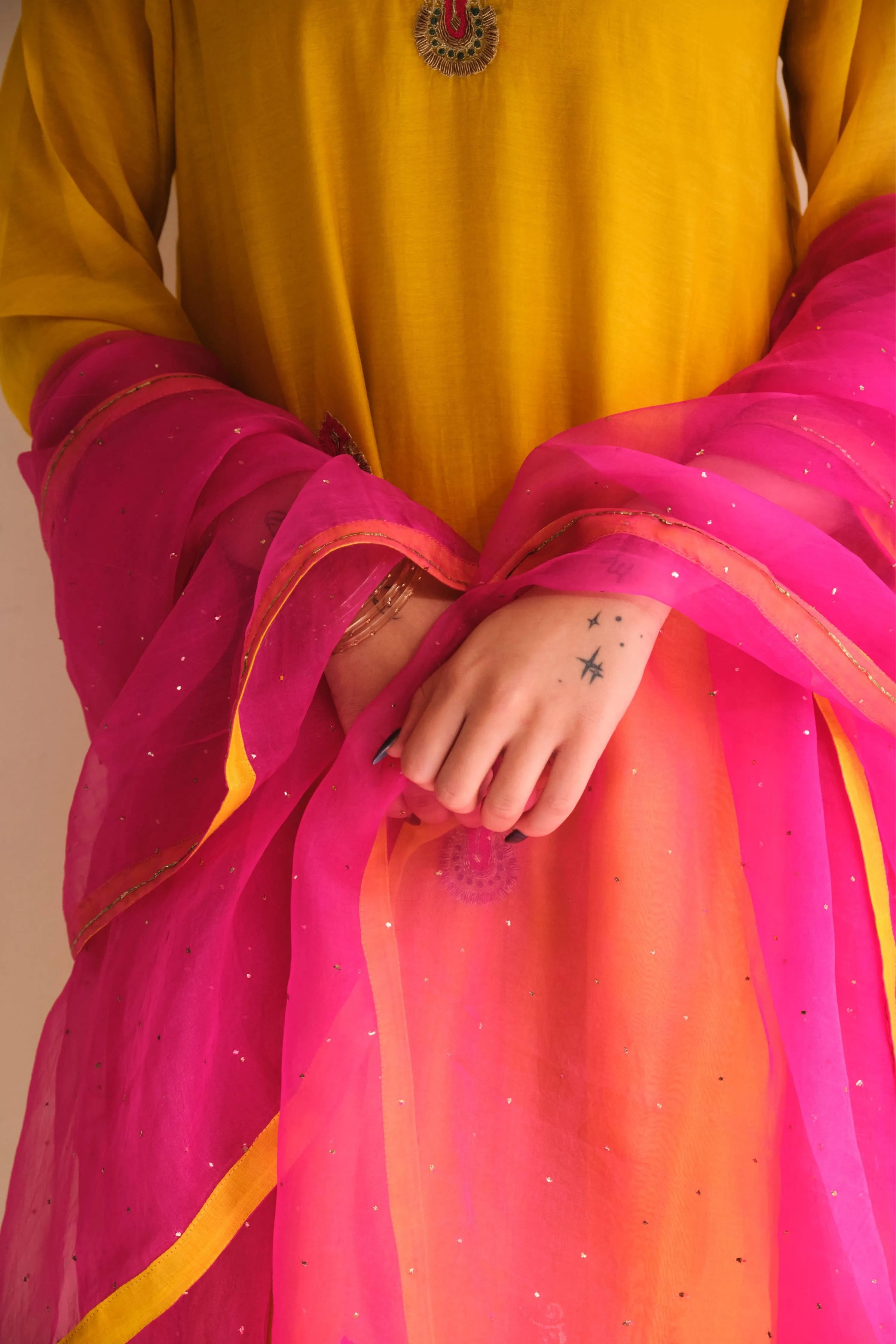Inara Ochre Kurta Set