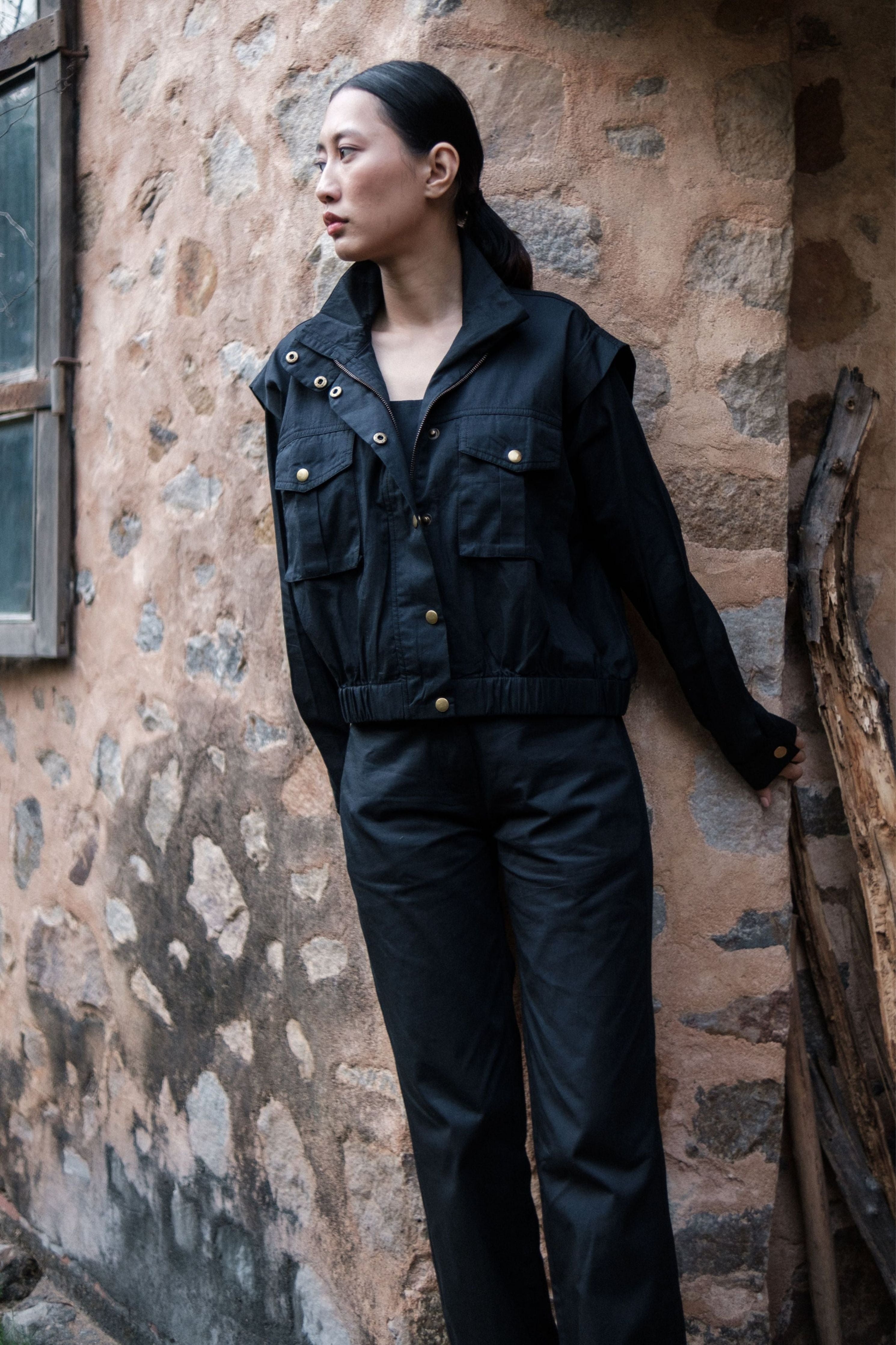 Black Sheldon cropped jacket