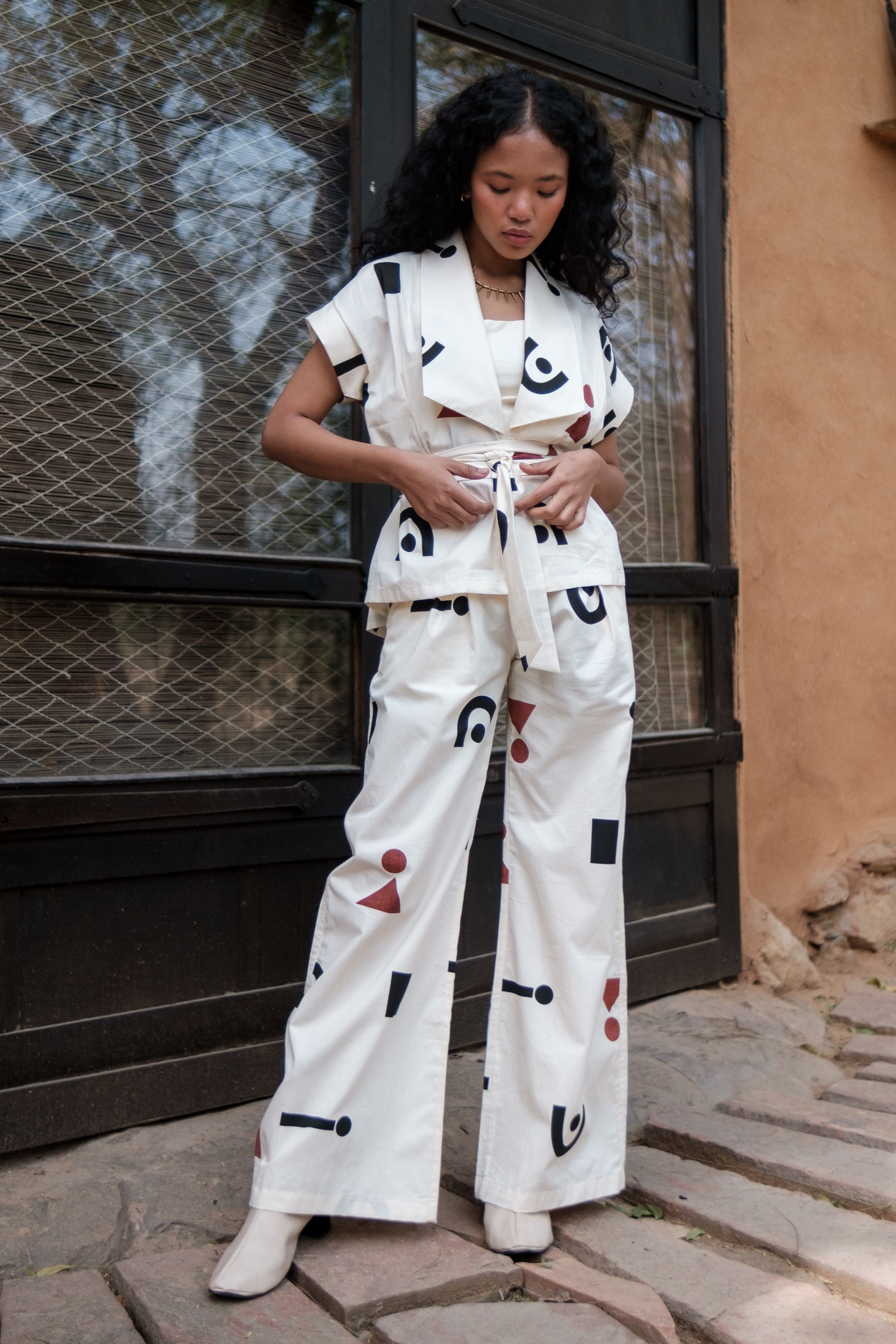 White Berlin Shawl collar Top