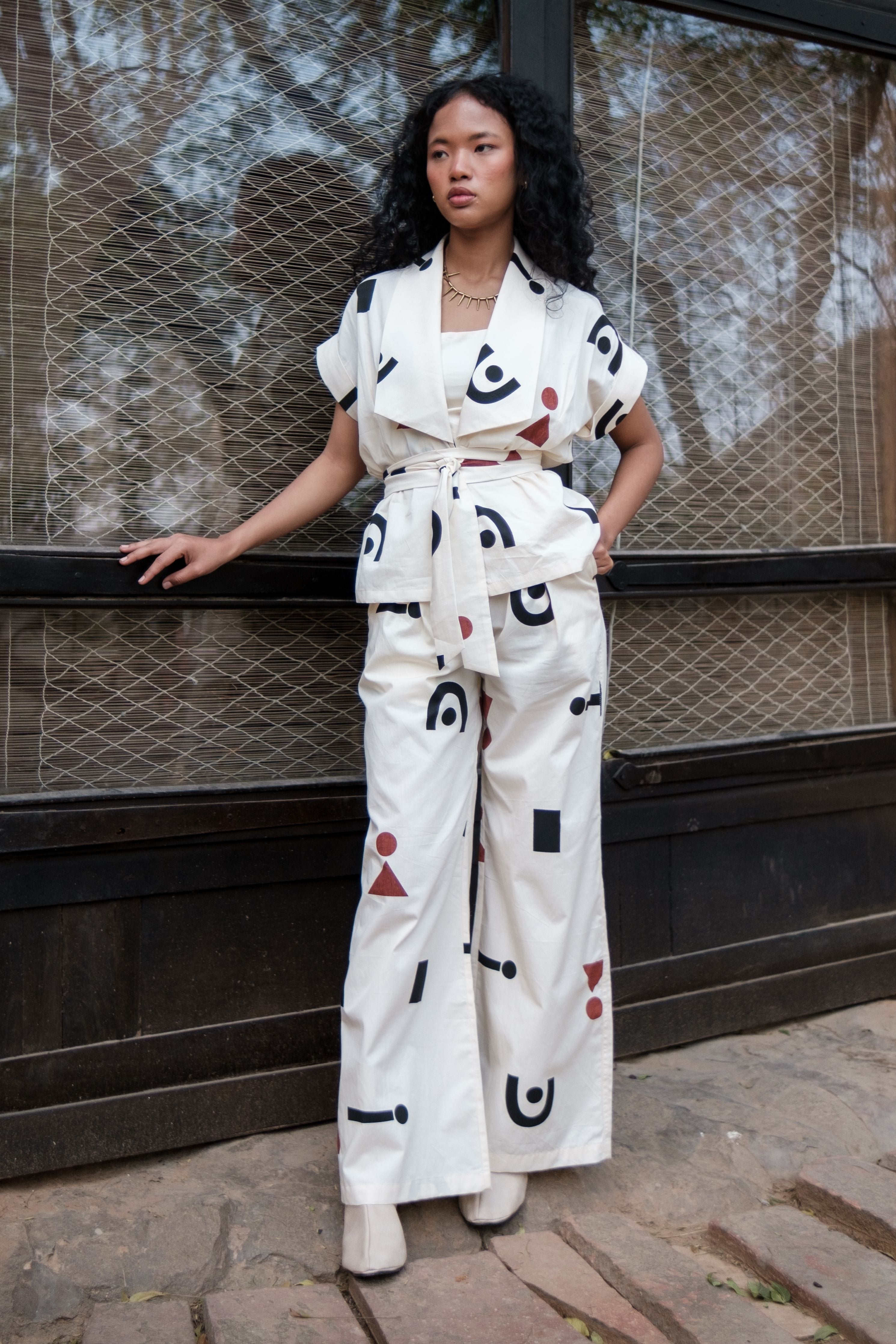 White Berlin Shawl collar Top