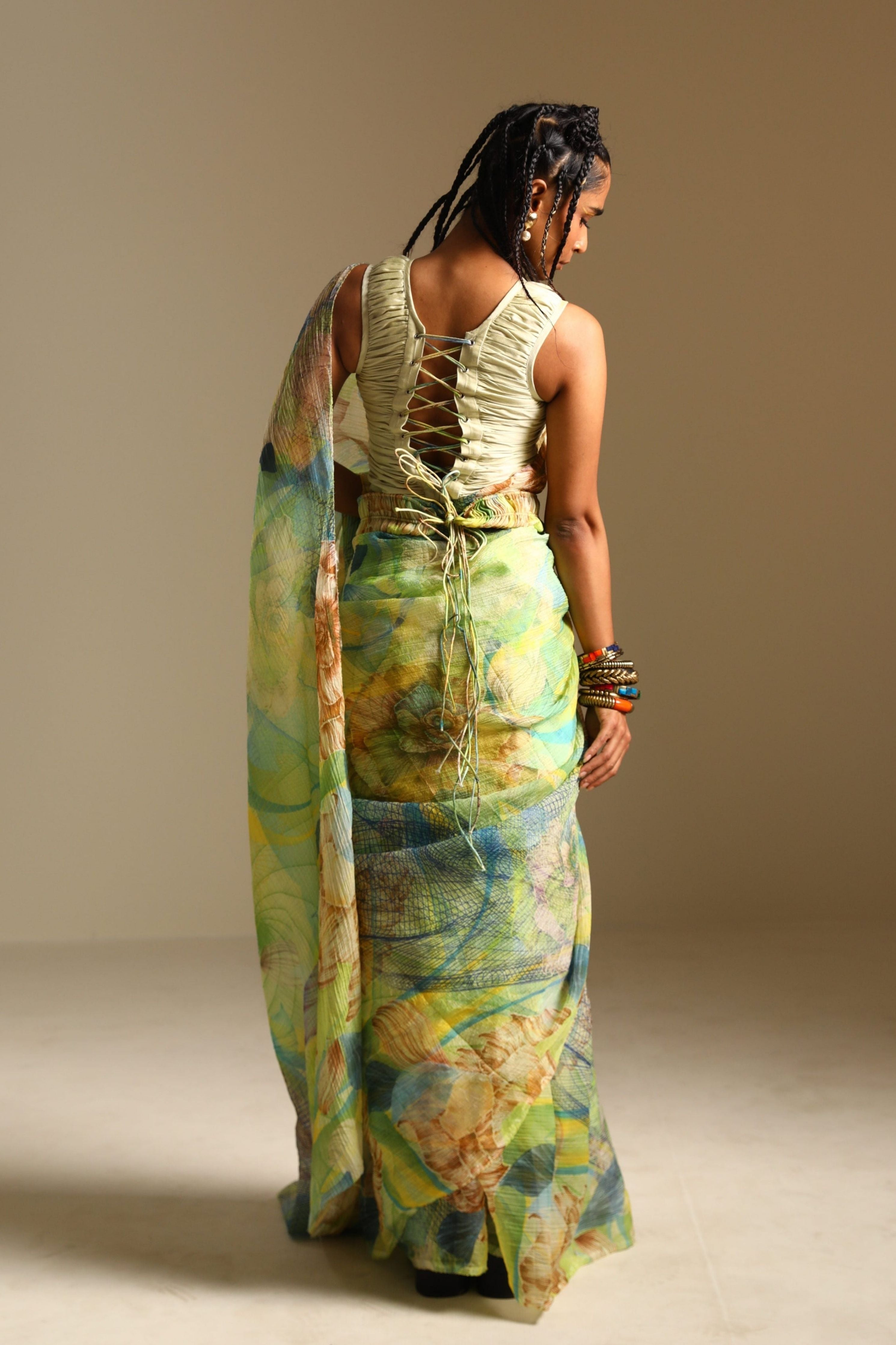 Serengeti Pastel Print Saree