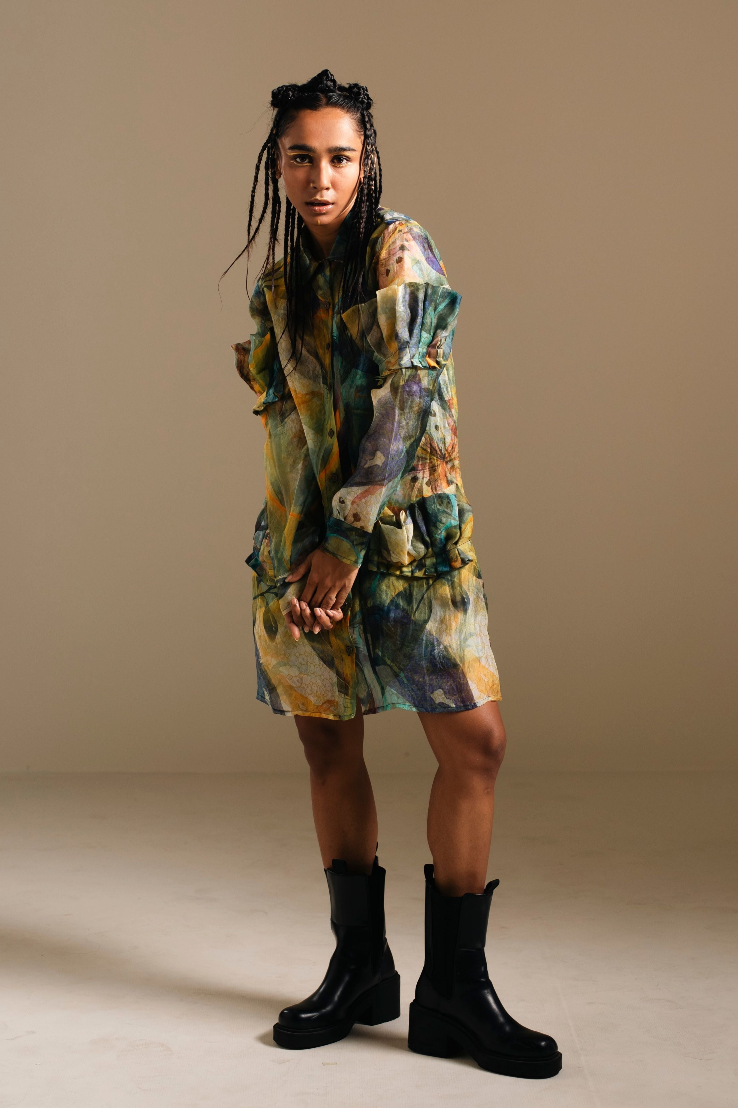 Afro Fusion Ruffle Dress