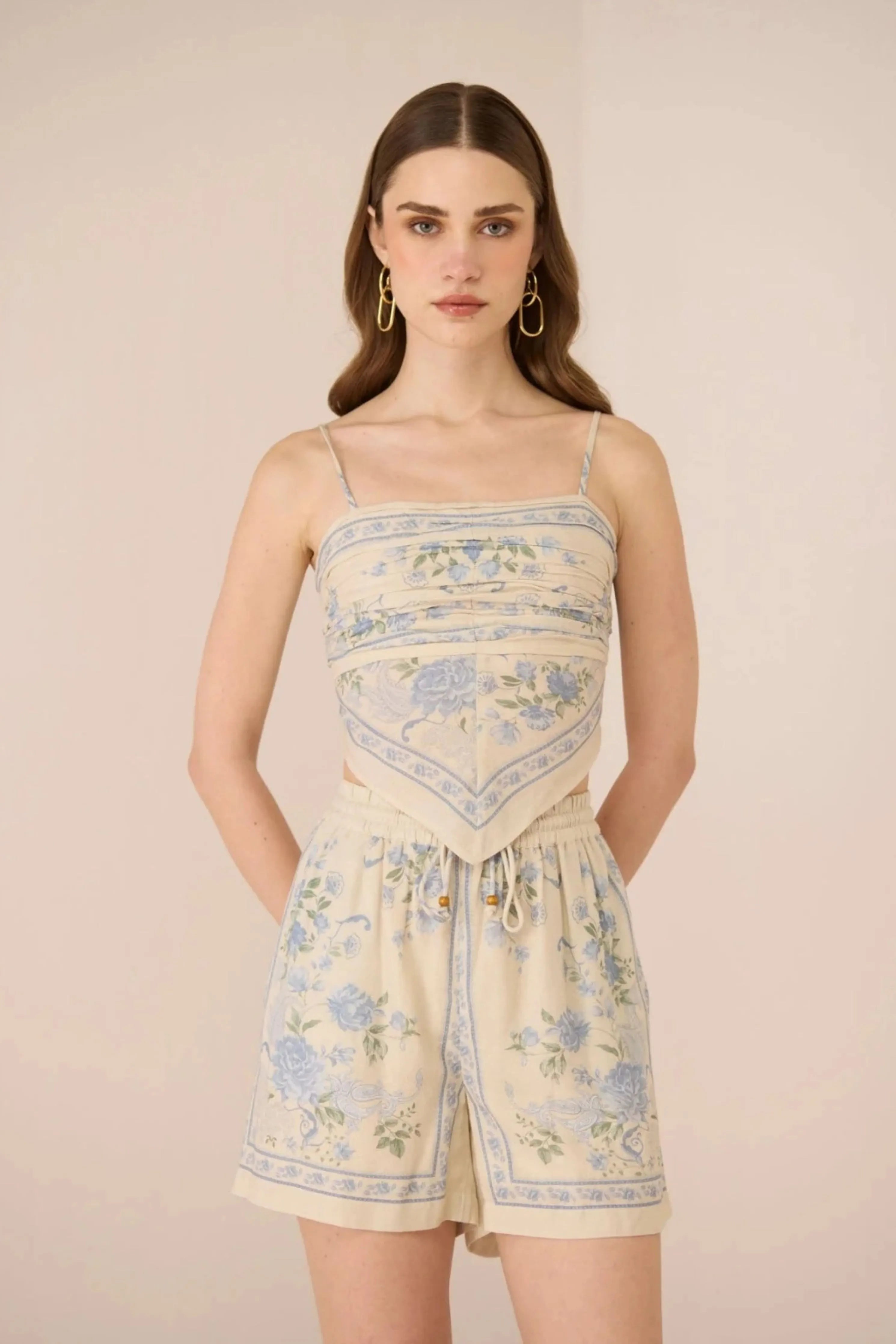 Malibu Top Azure Bloom Co-Ord Set