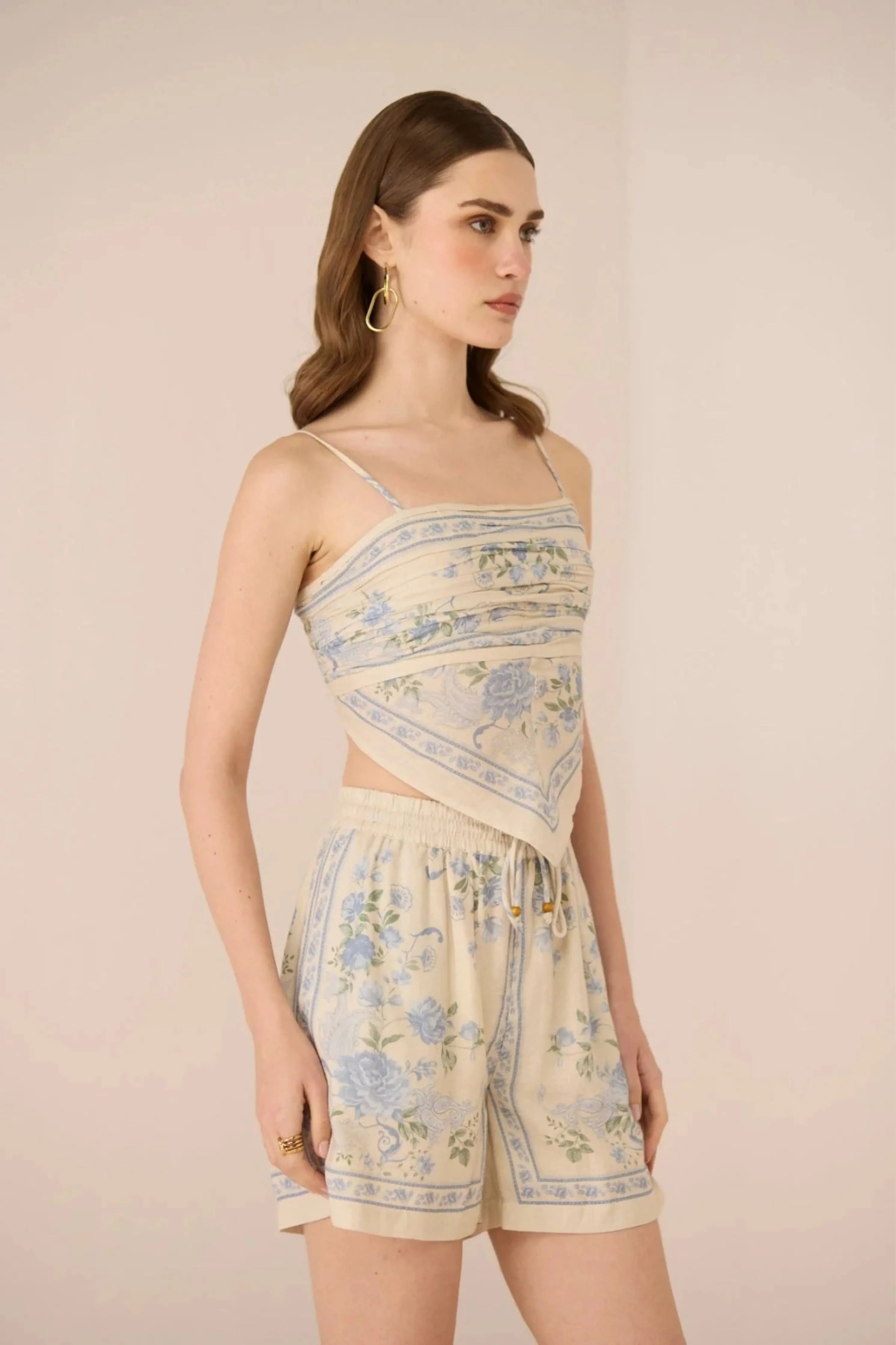 Malibu Top Azure Bloom Co-Ord Set