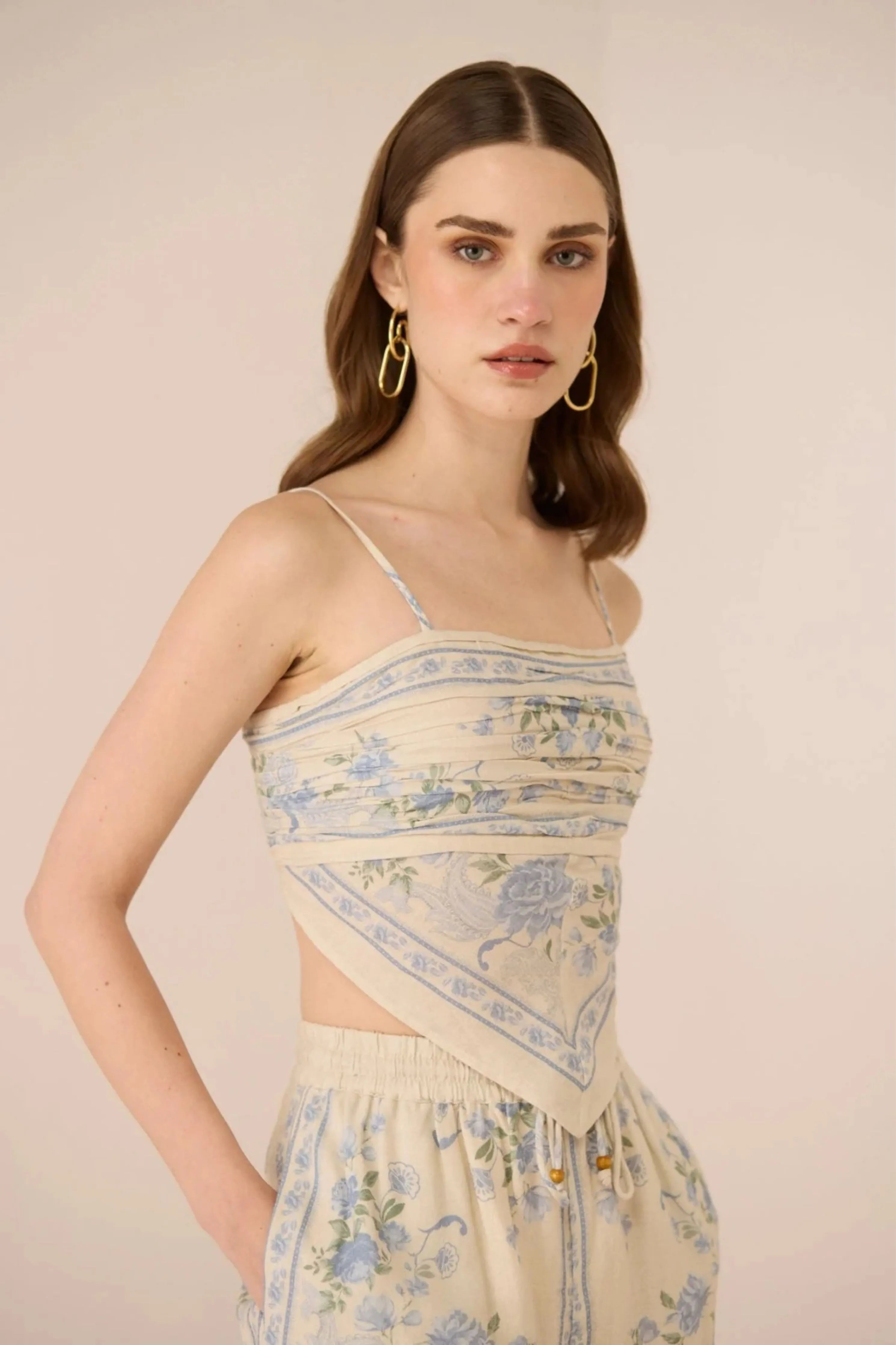 Malibu Top Azure Bloom Co-Ord Set