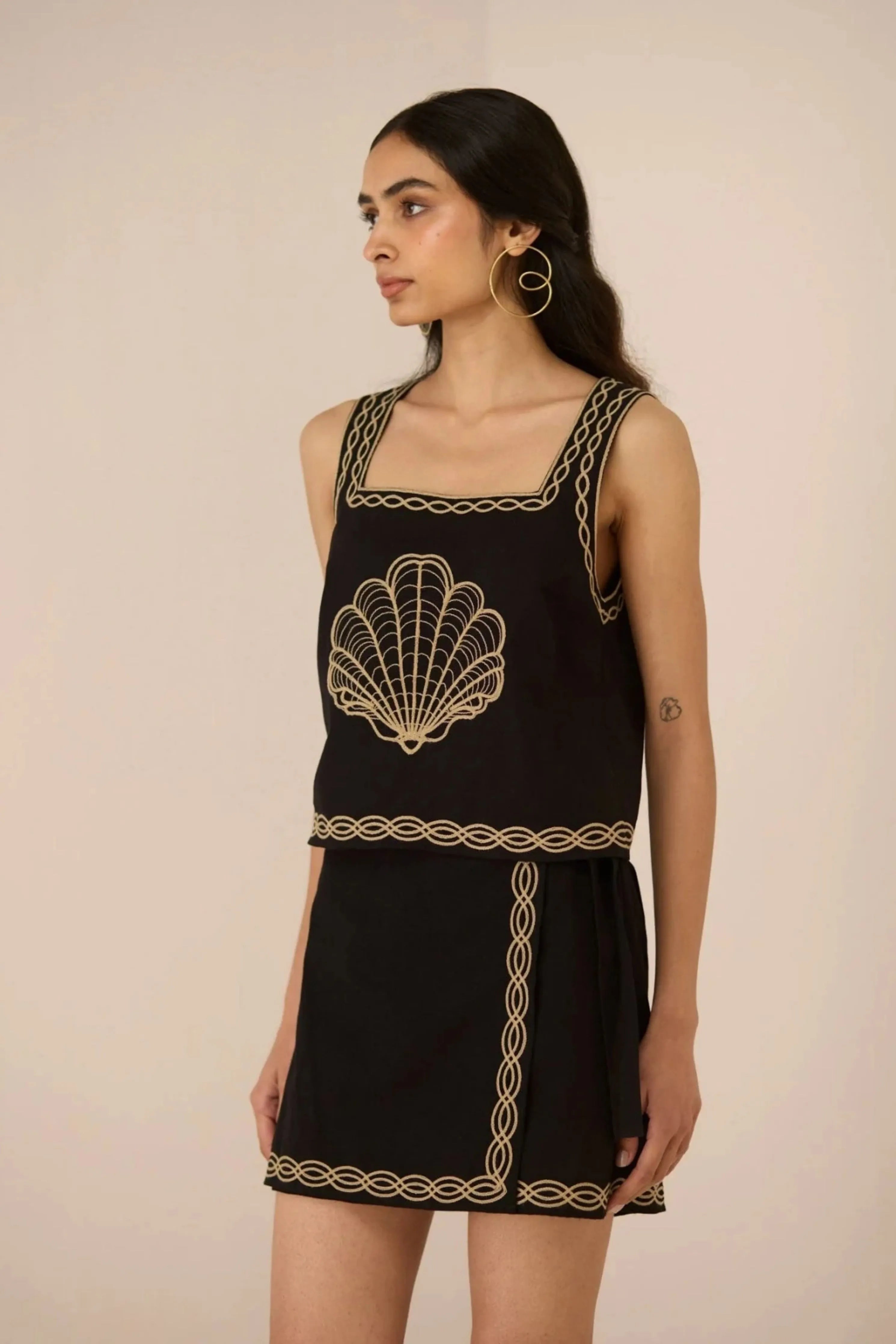 Jill Black Skirt Co-Ord Set