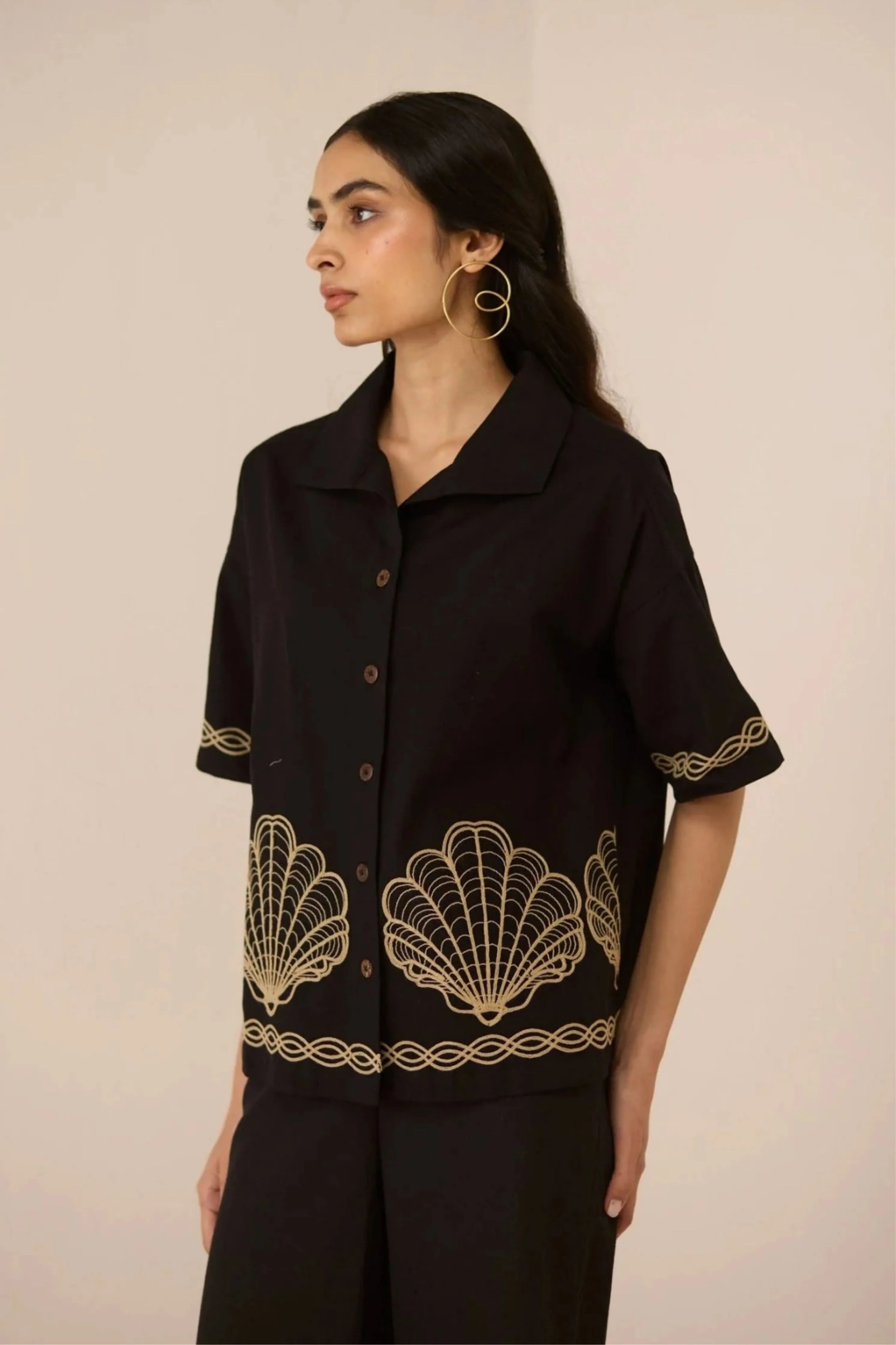 Jill Black Shirt Co-Ord Set