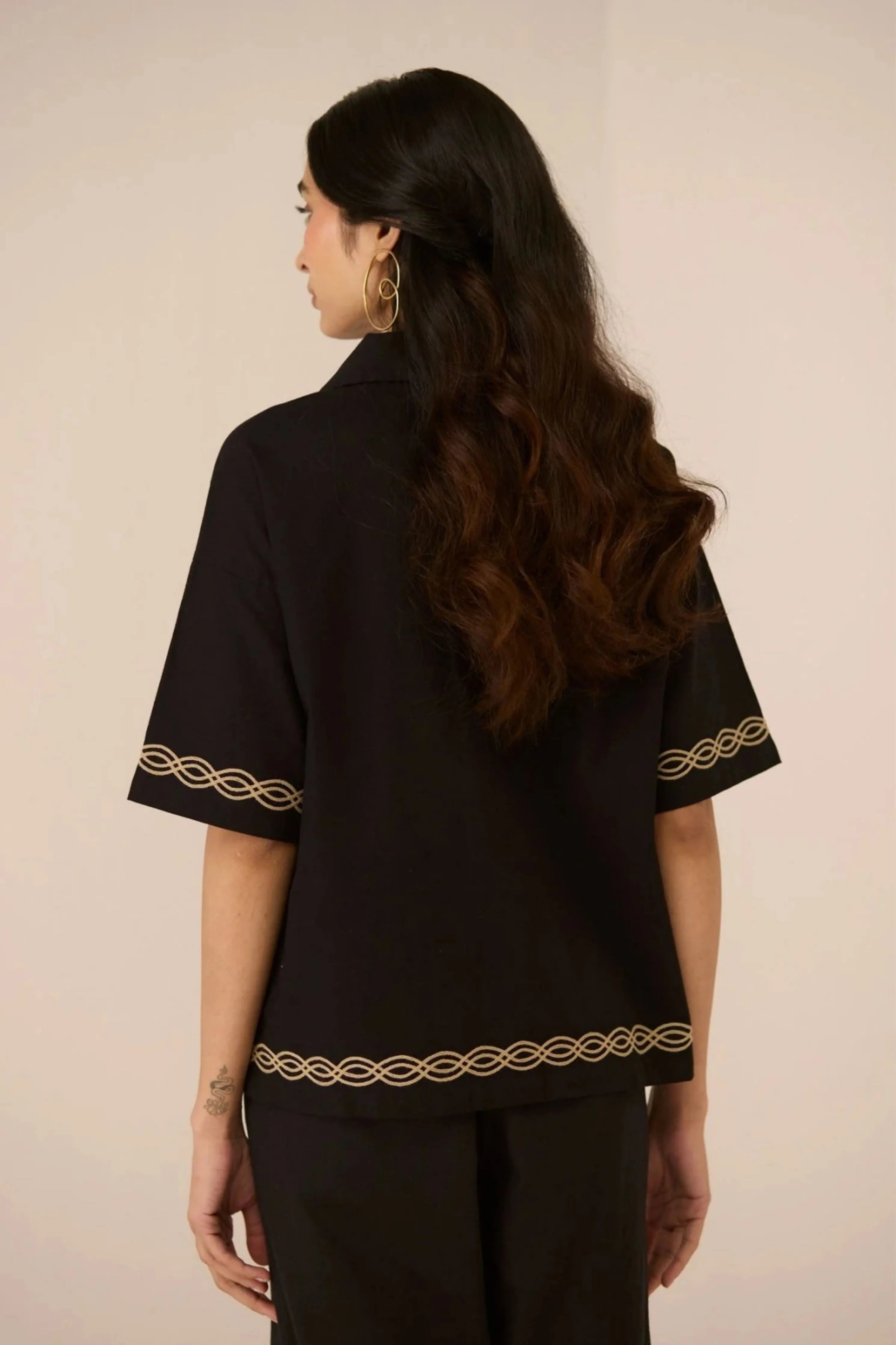 Jill Black Shirt Co-Ord Set