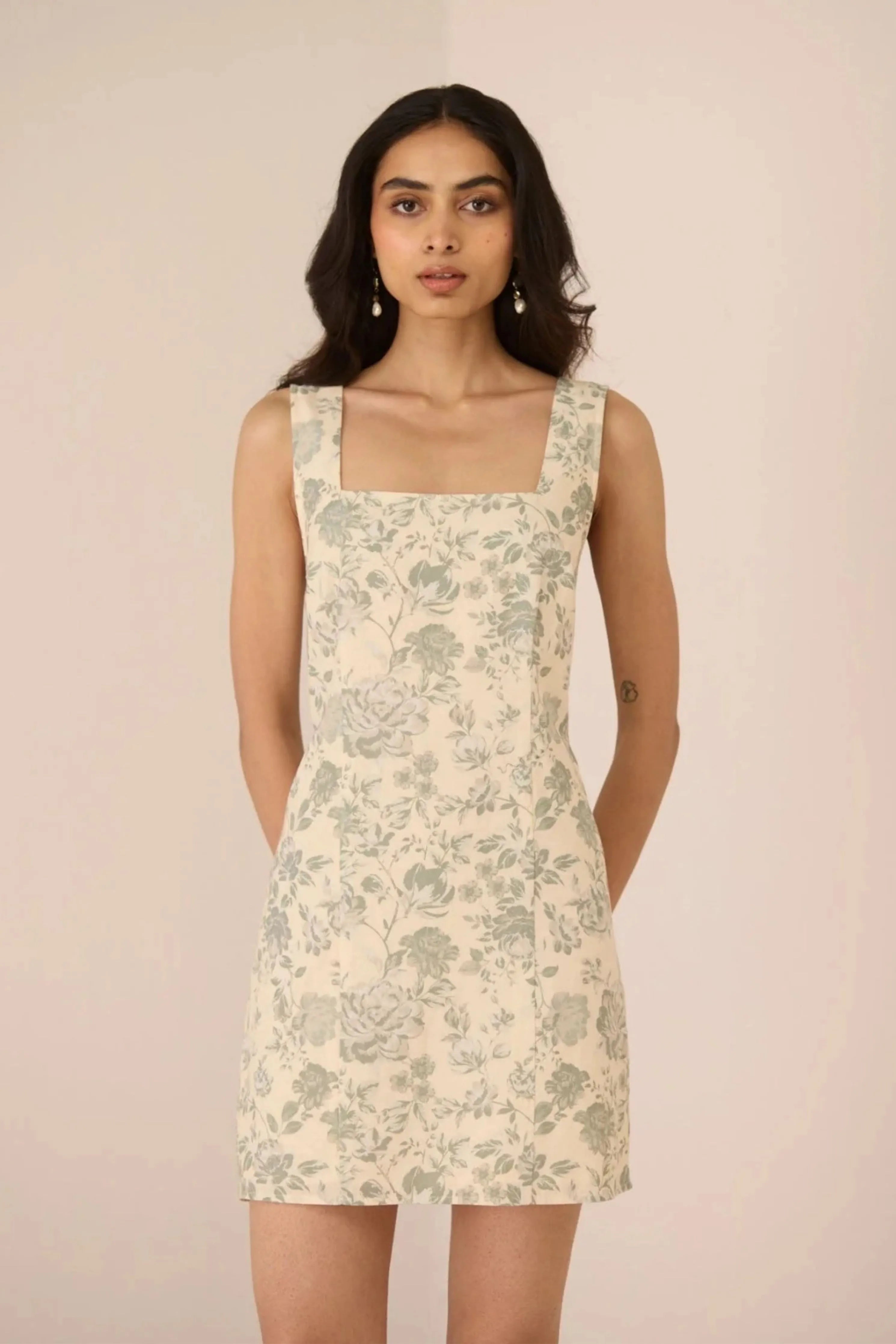 Primrose Sage Mini Dress