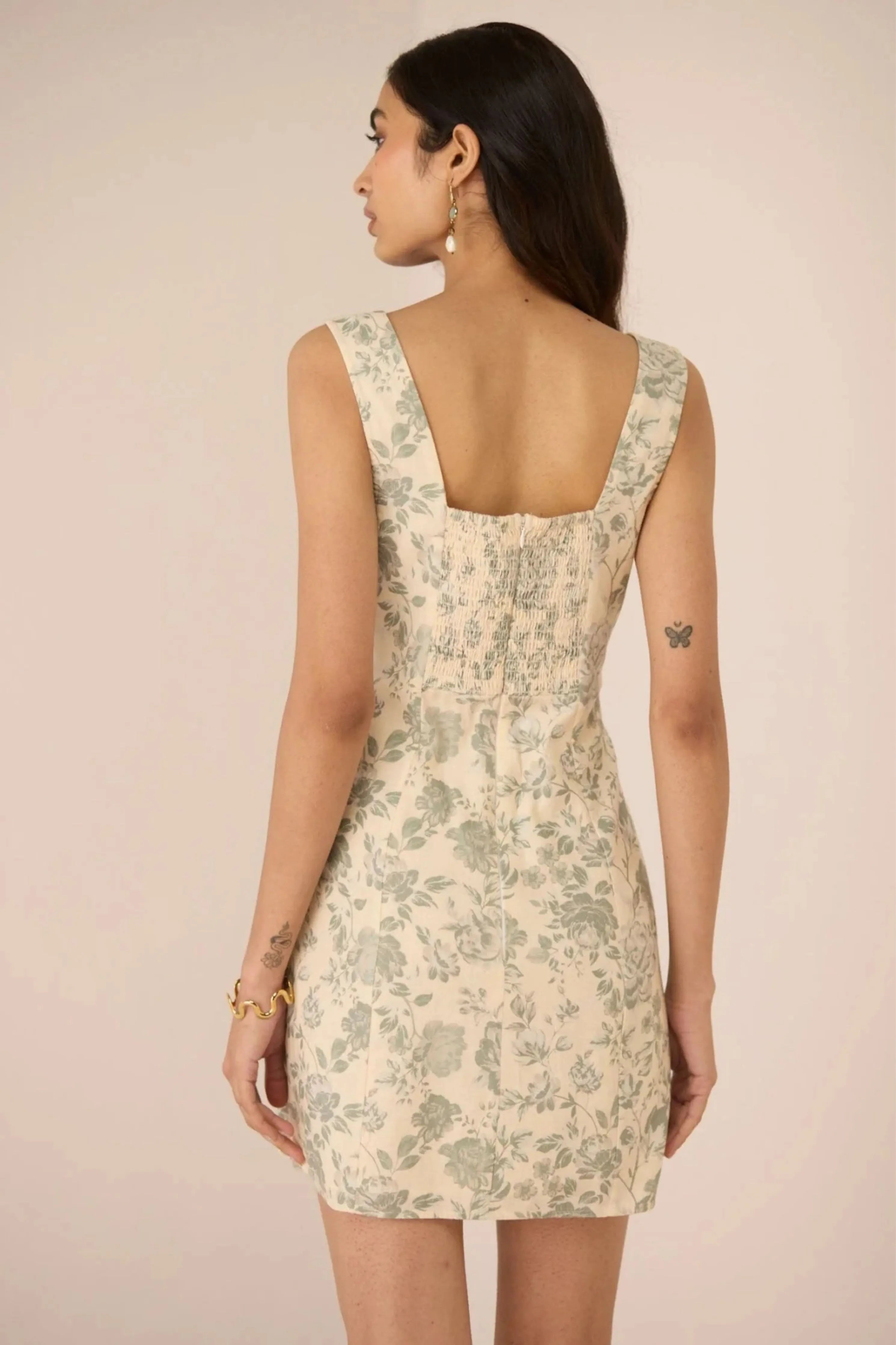 Primrose Sage Mini Dress