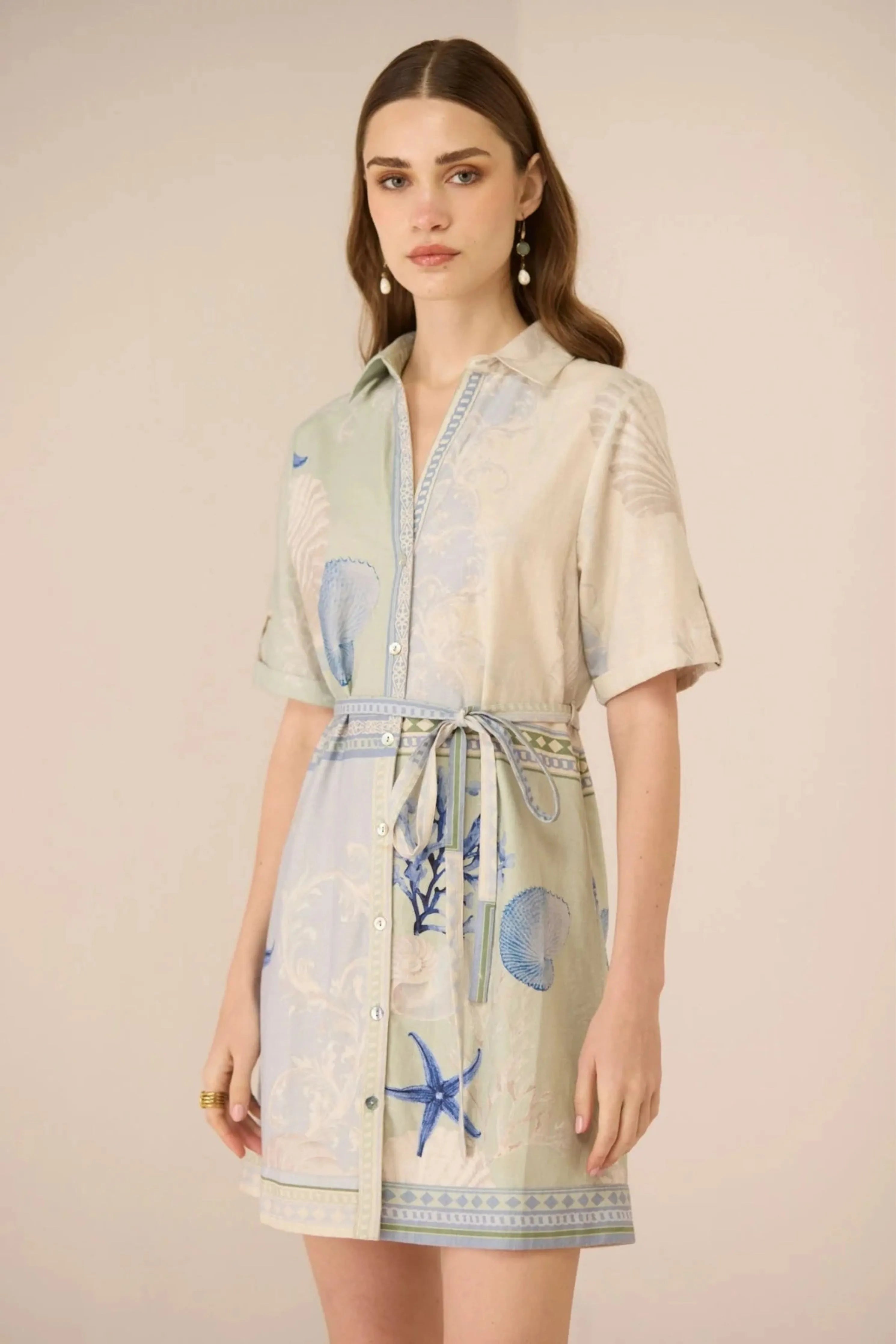 Leah Marine Seafoam Mini Dress