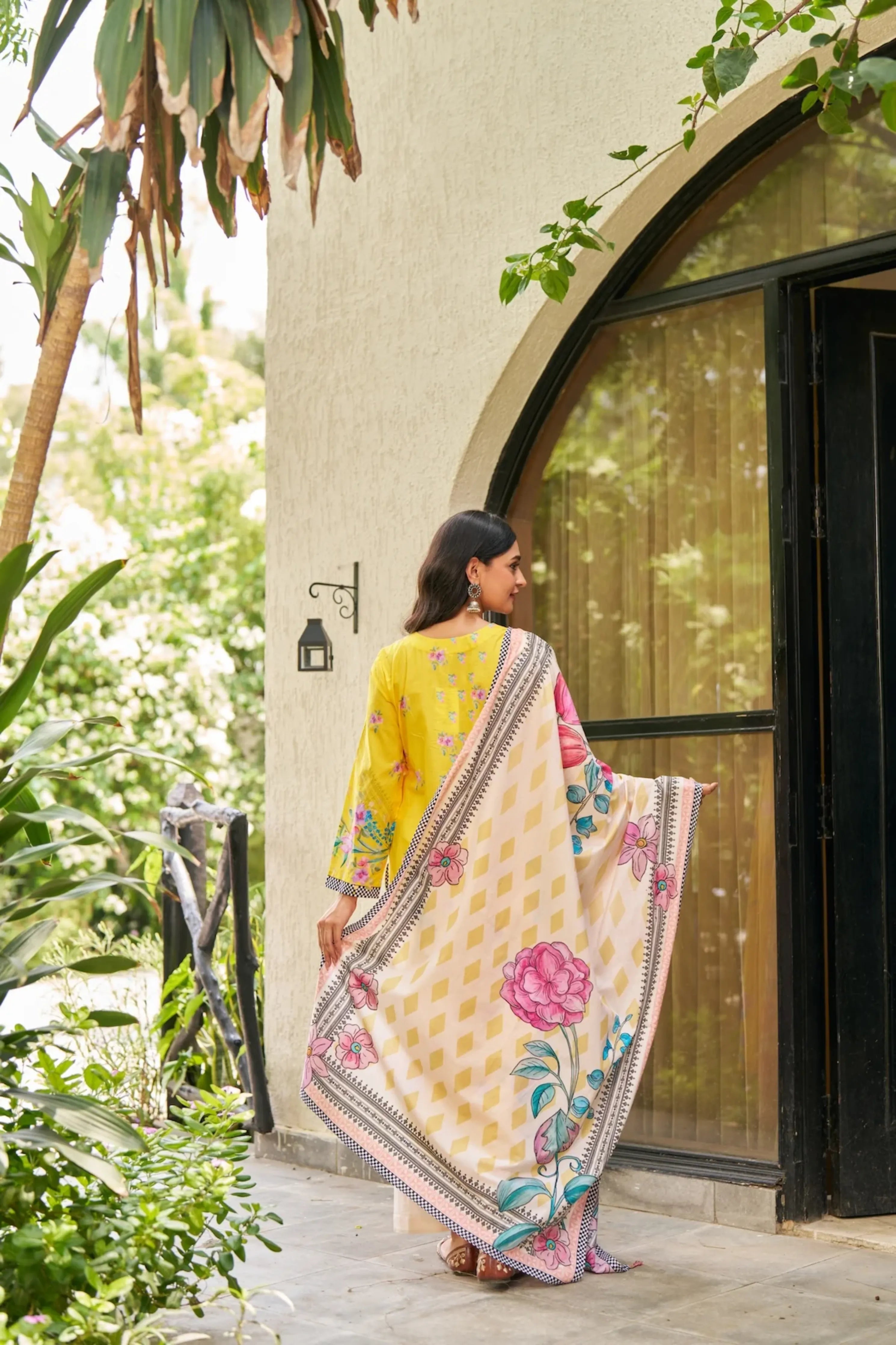 Dhwani Yellow Off-White Kurta Set