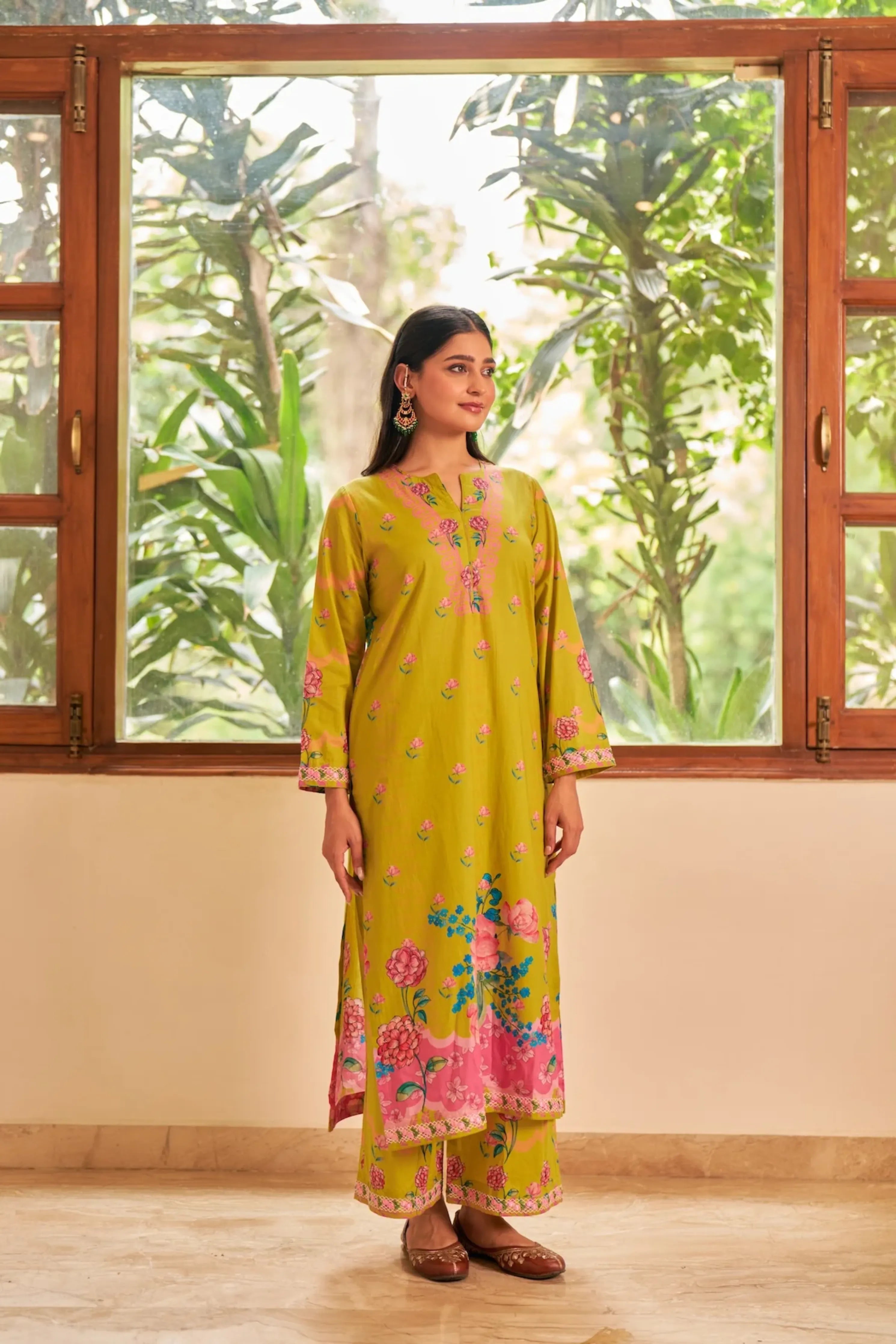 Dhwani Lime Green Kurta Set