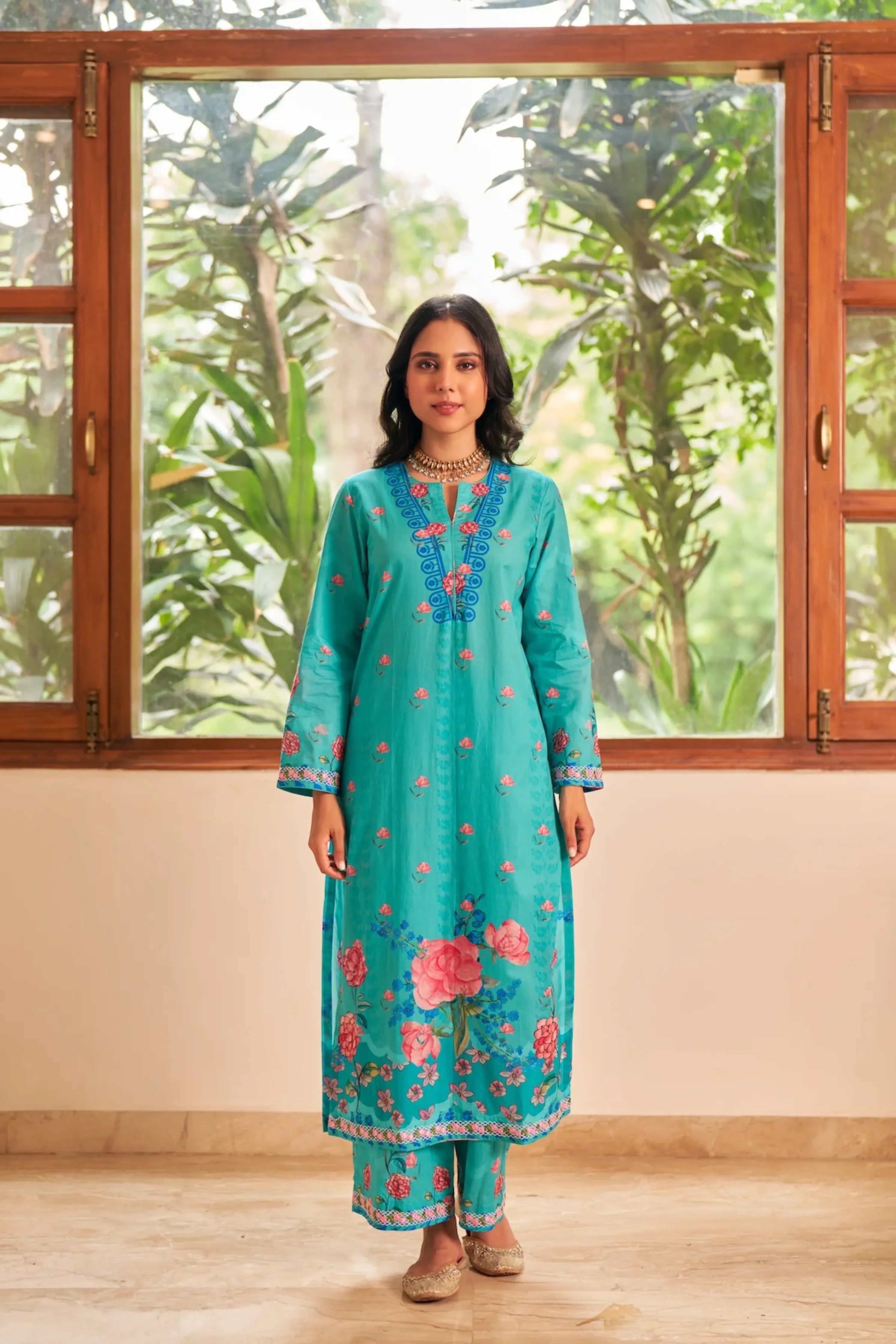 Dhwani Firozi Kurta Set
