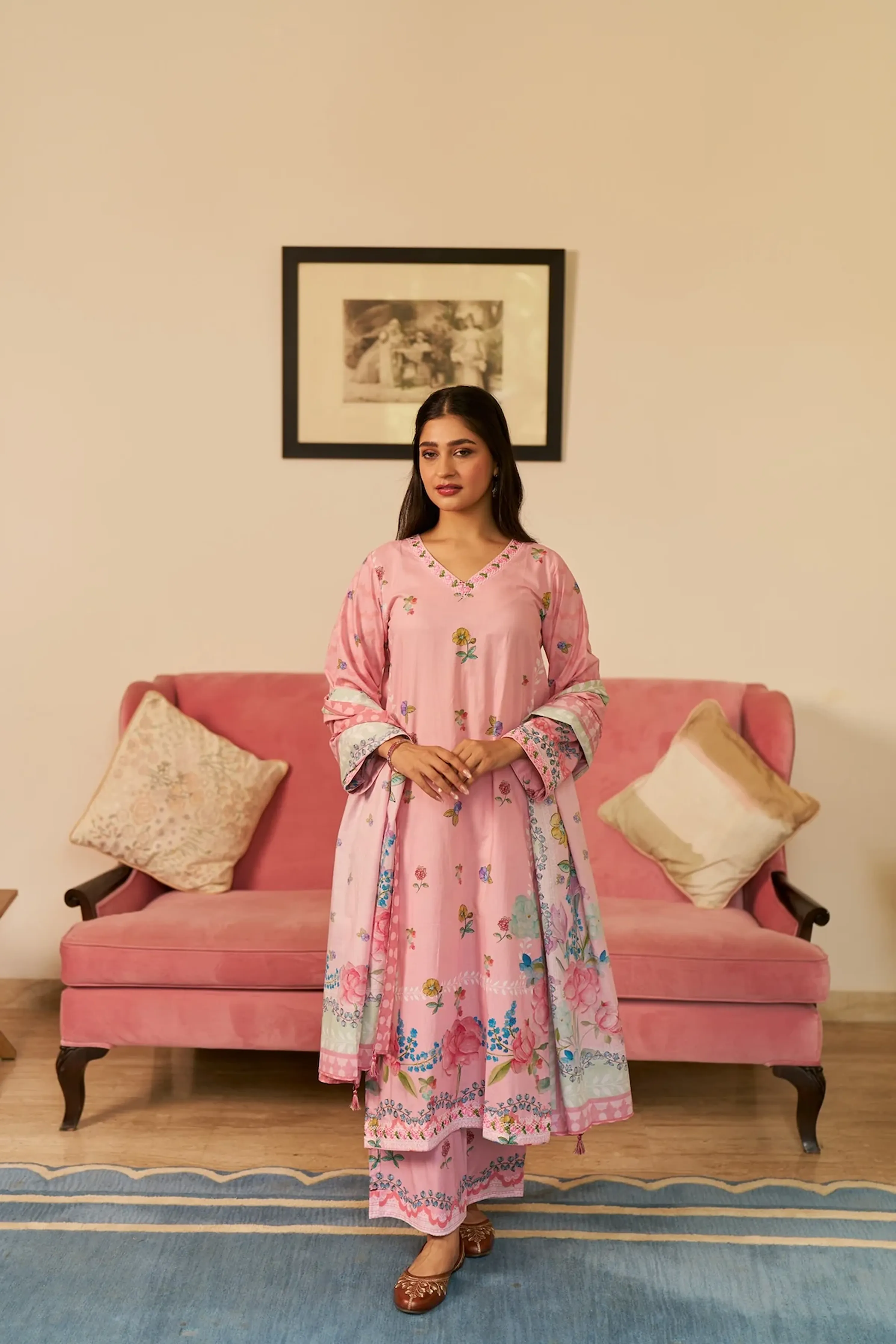Dhwani Gulabi Kurta Set