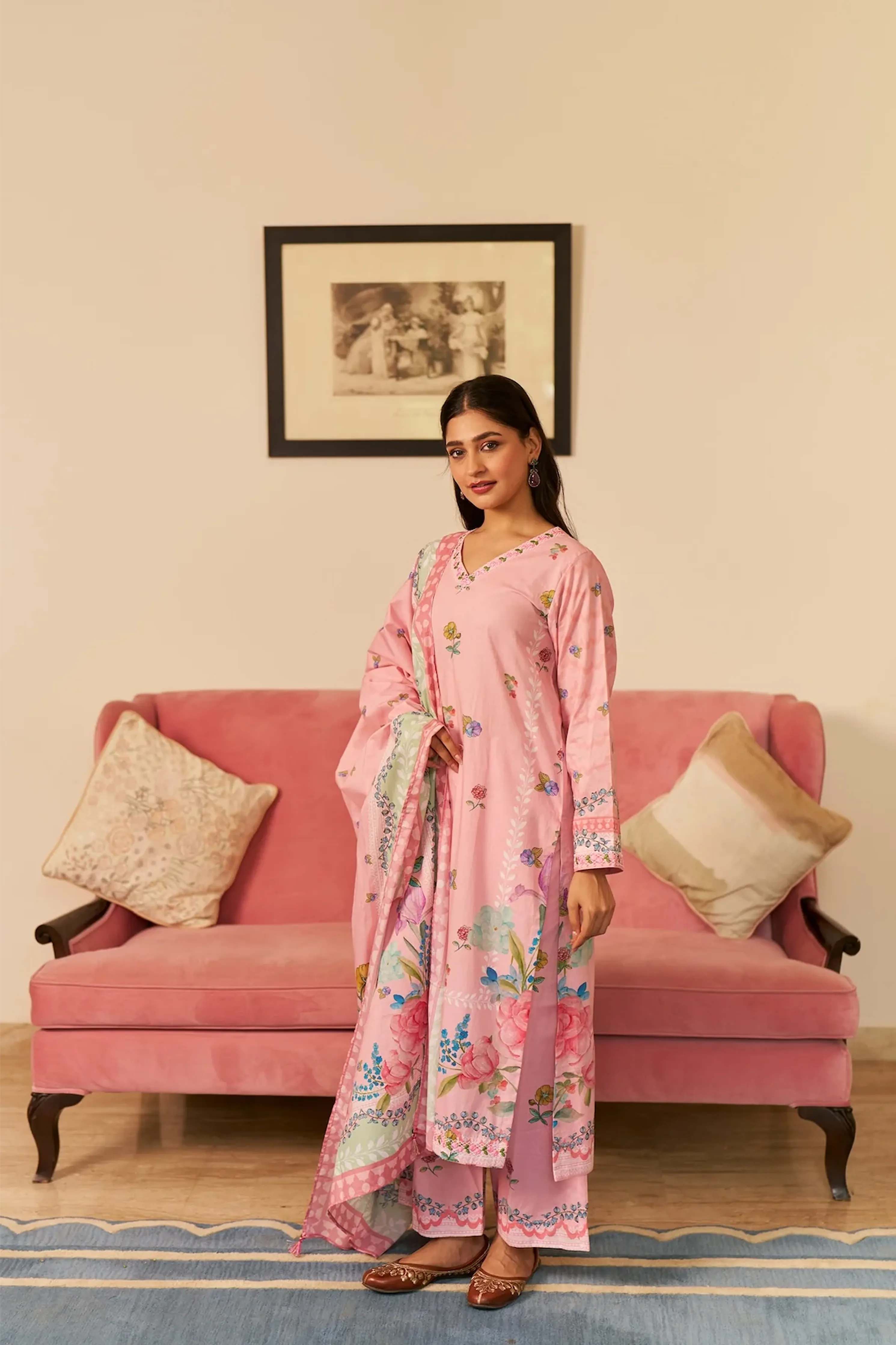 Dhwani Gulabi Kurta Set