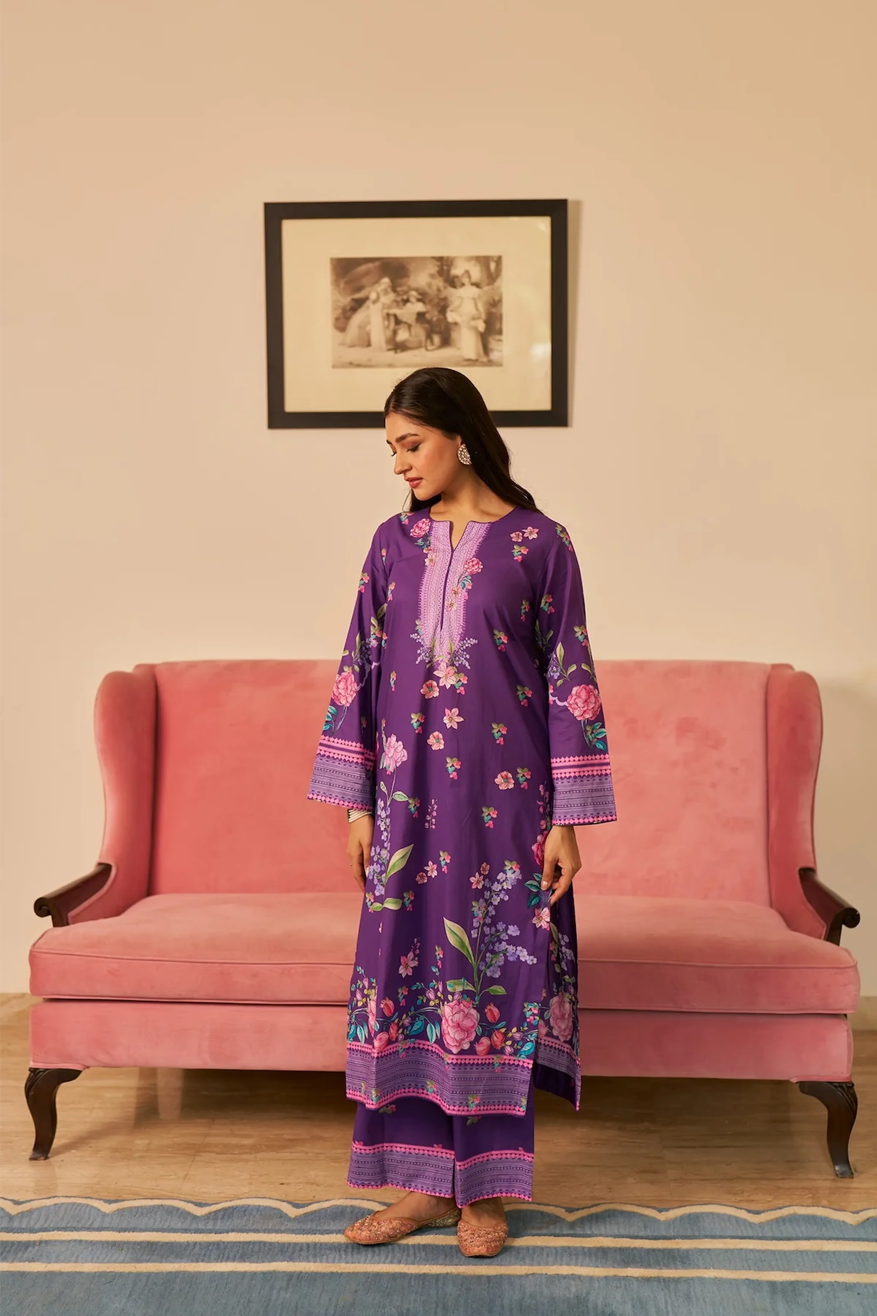 Dhwani Purple Kurta Set