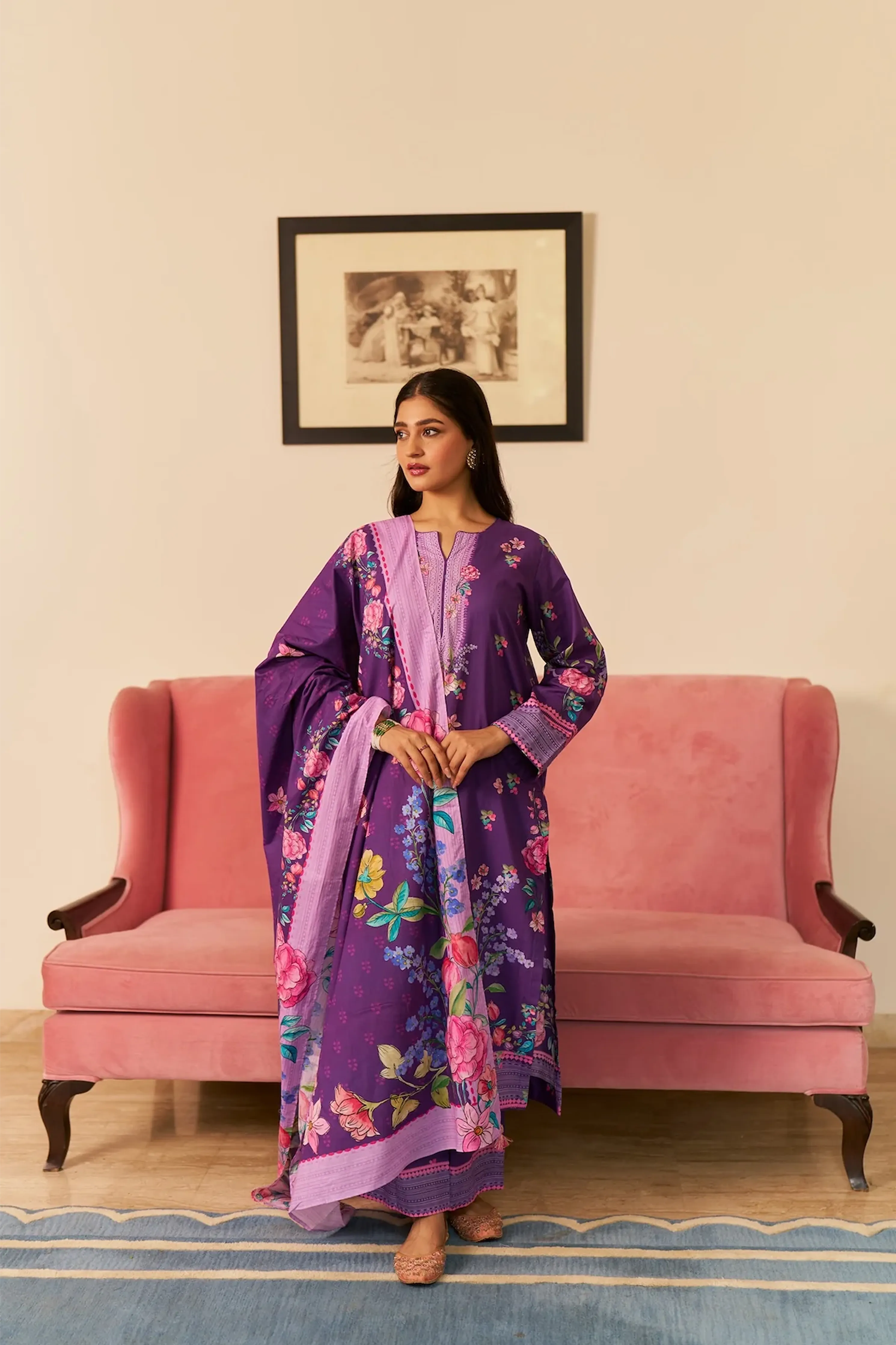 Dhwani Purple Kurta Set