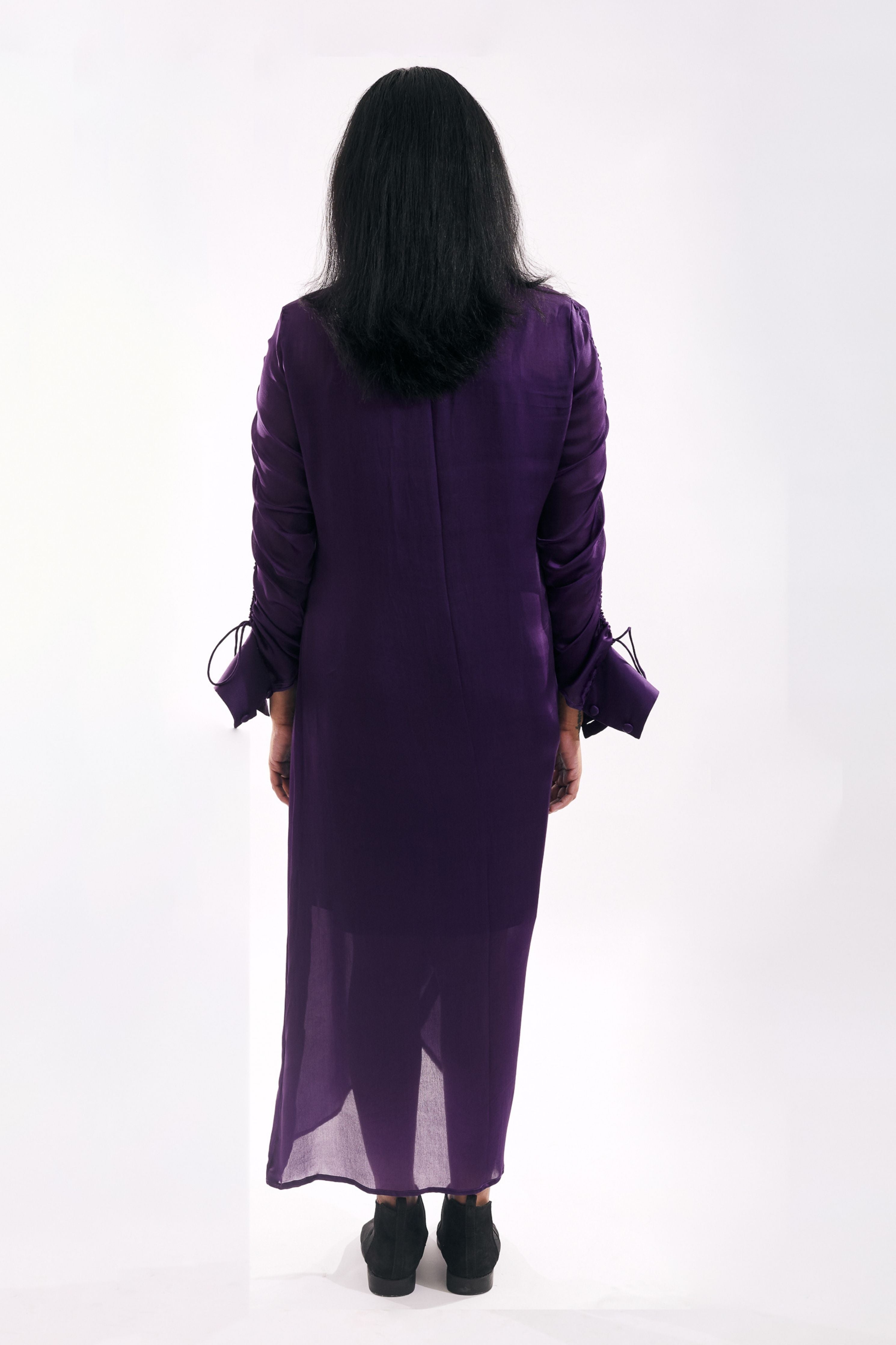 Indigo Drapped Sequin Dress