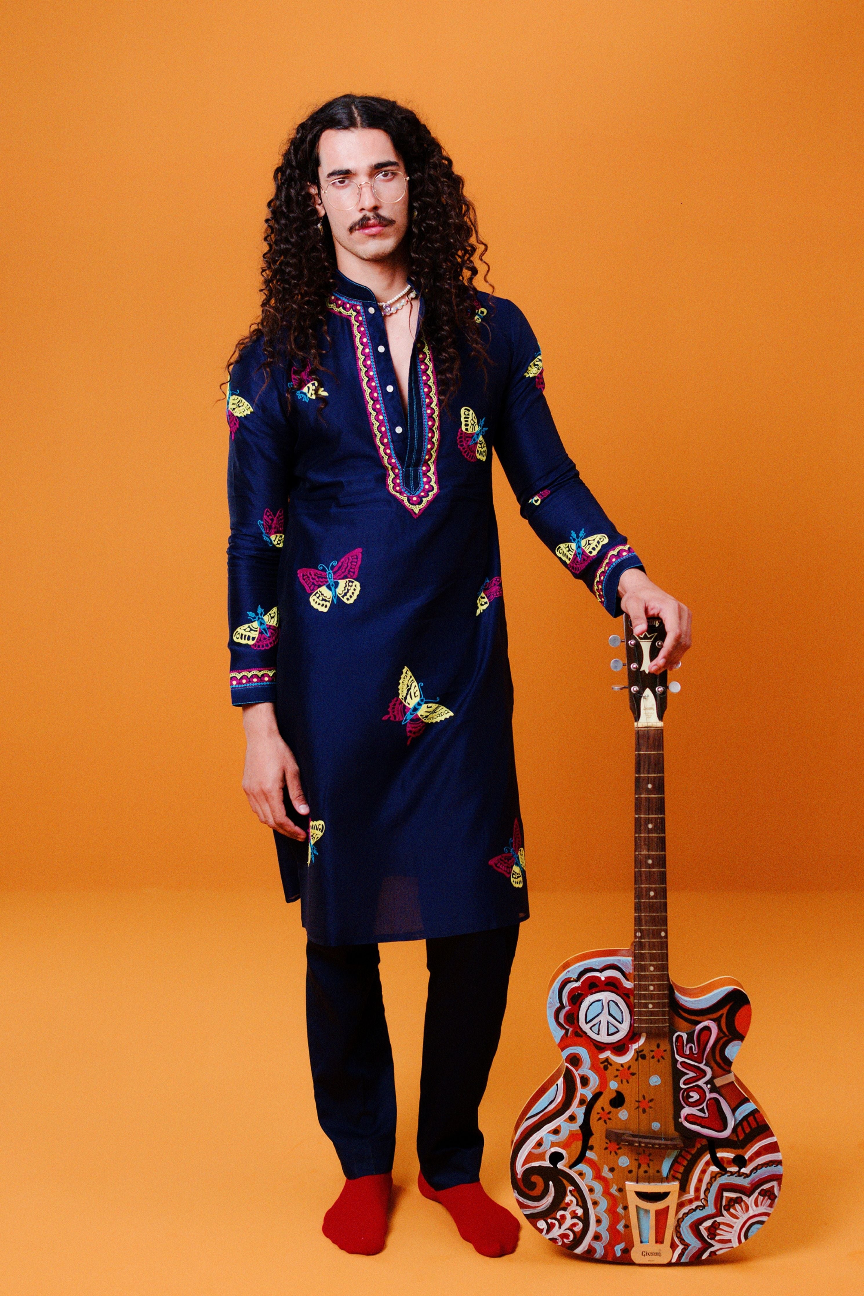 Indigo Kaleidoscope Kurta Set