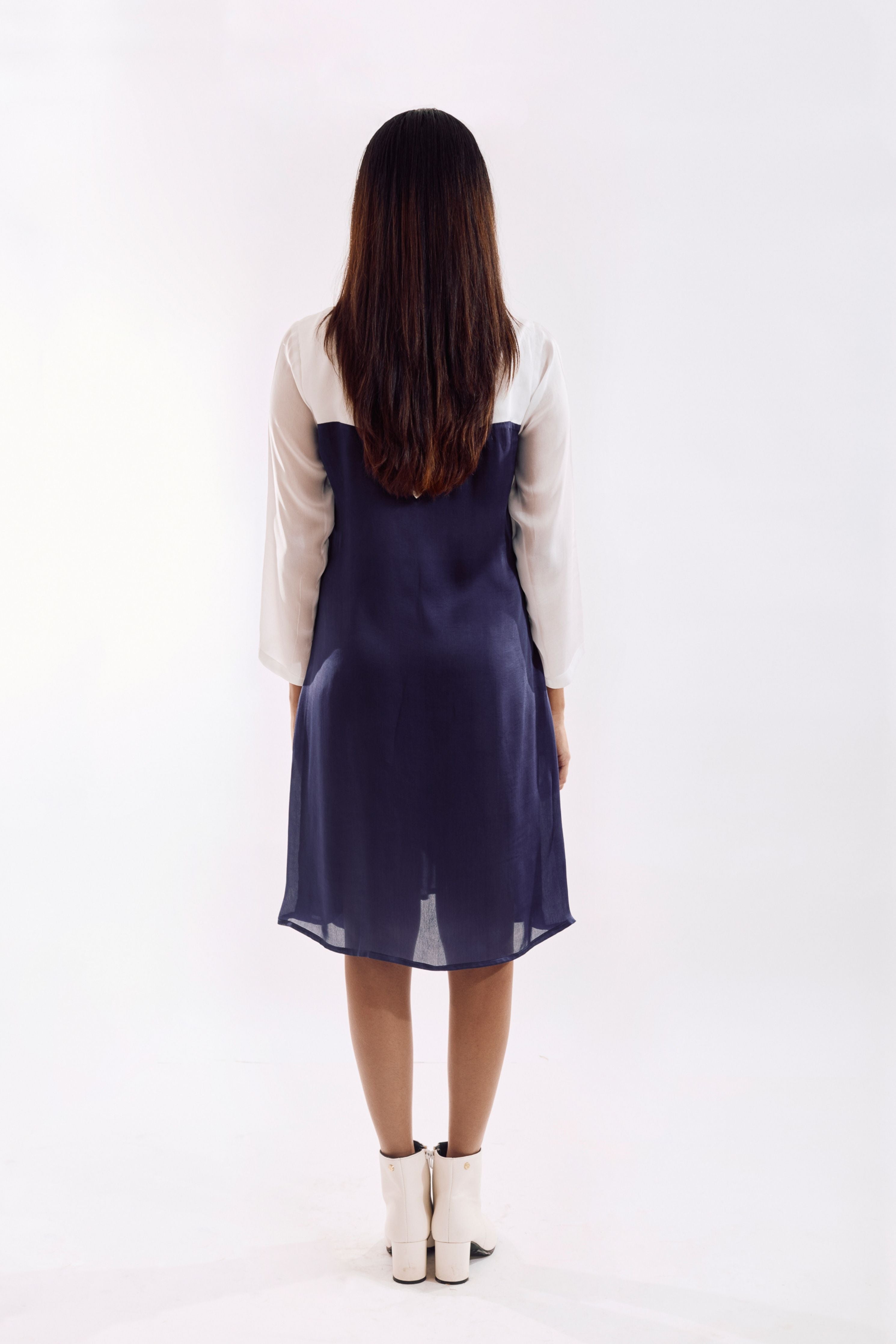 Indigo Half Tie Dress