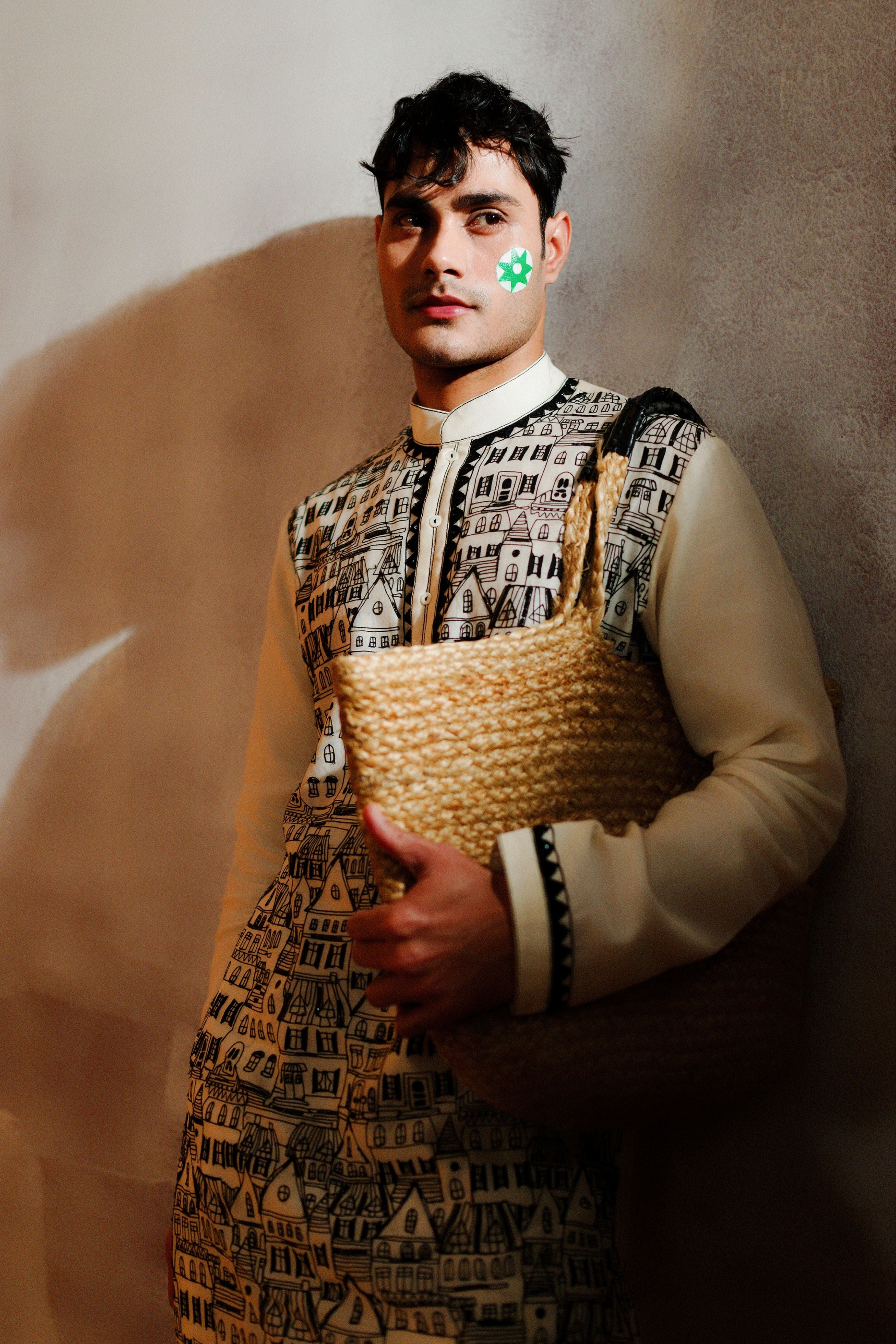 Ivory Cityscape Kurta Set