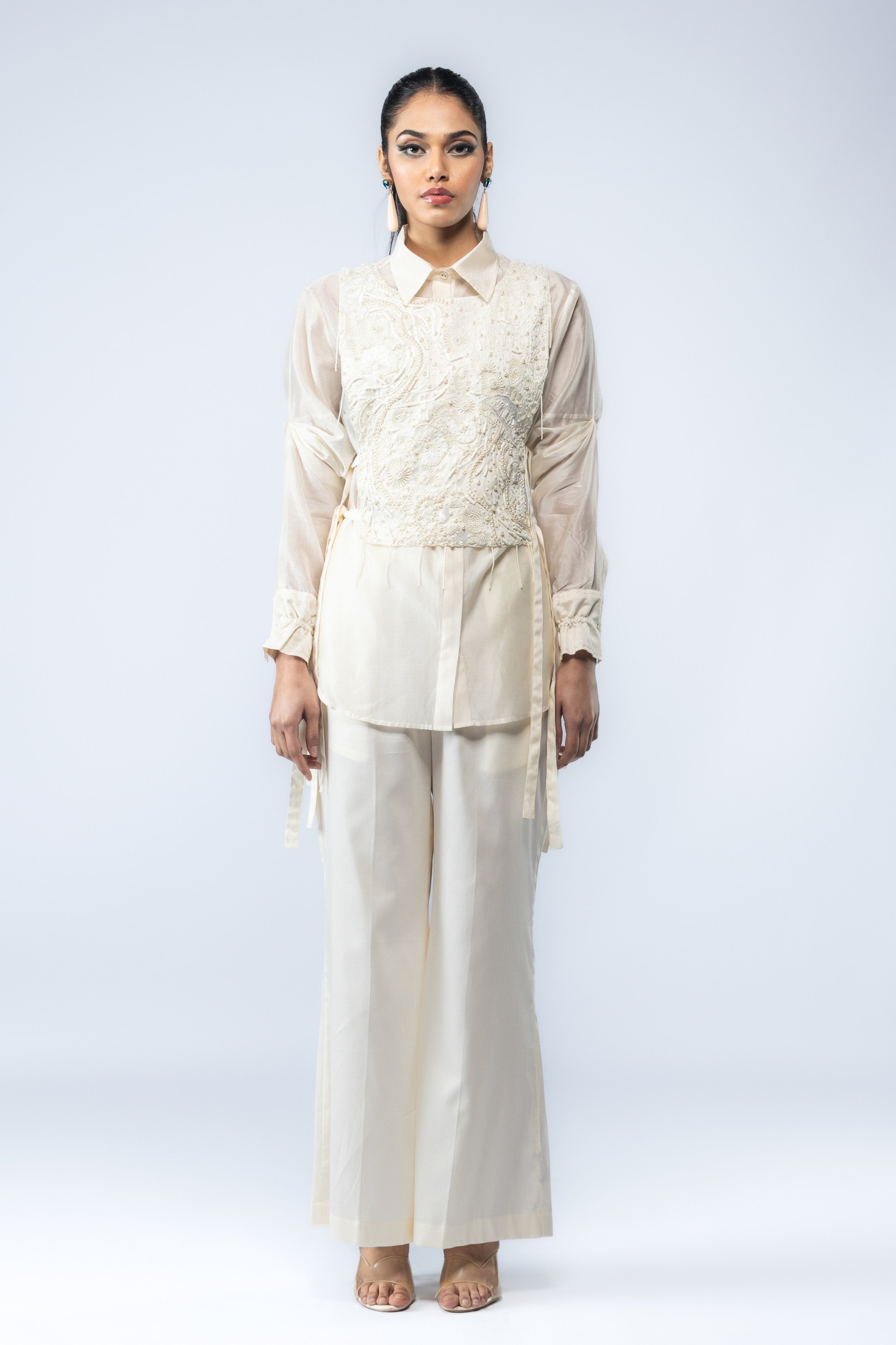 Ivory Embroidered Co-Ord Set