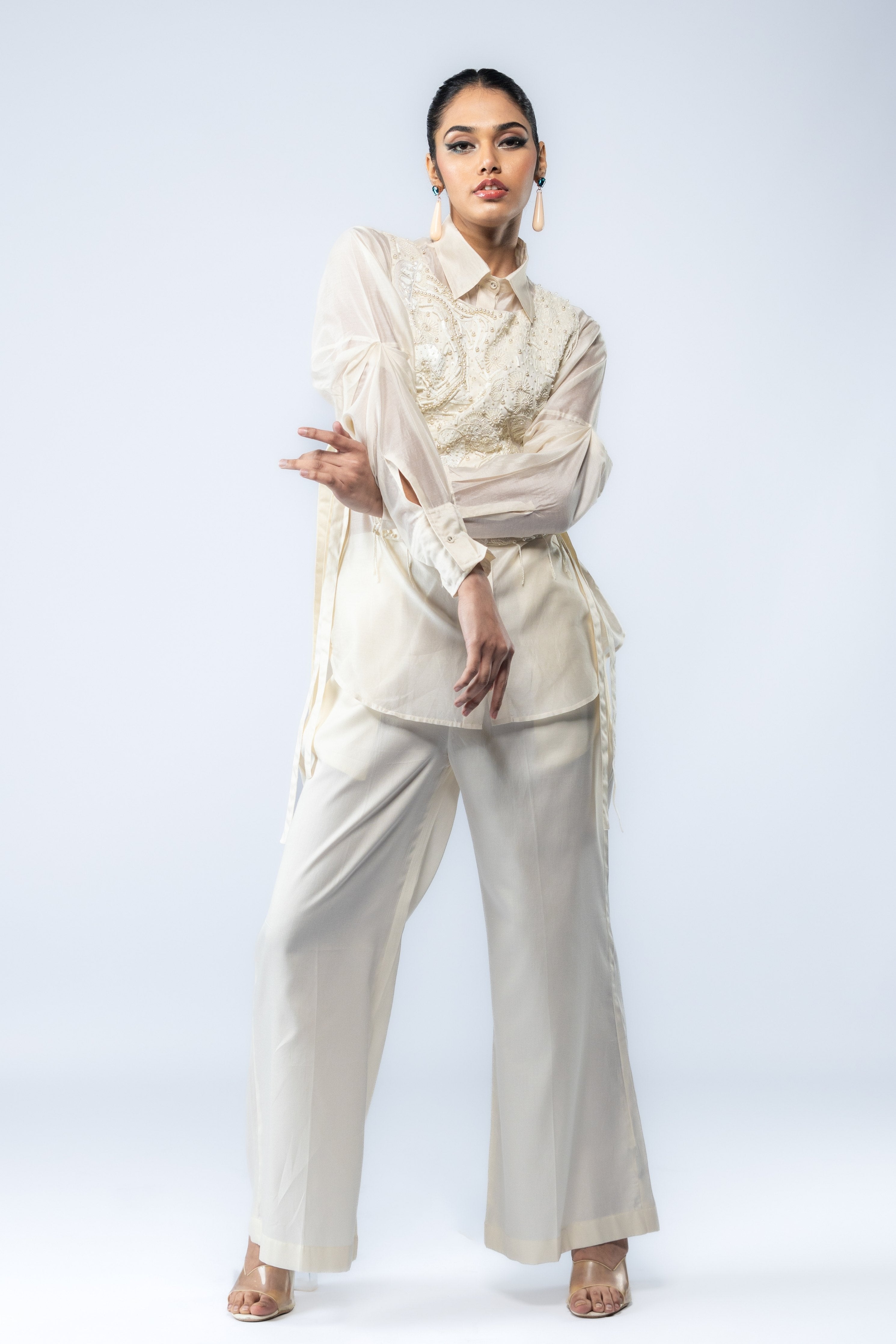 Ivory Embroidered Co-Ord Set